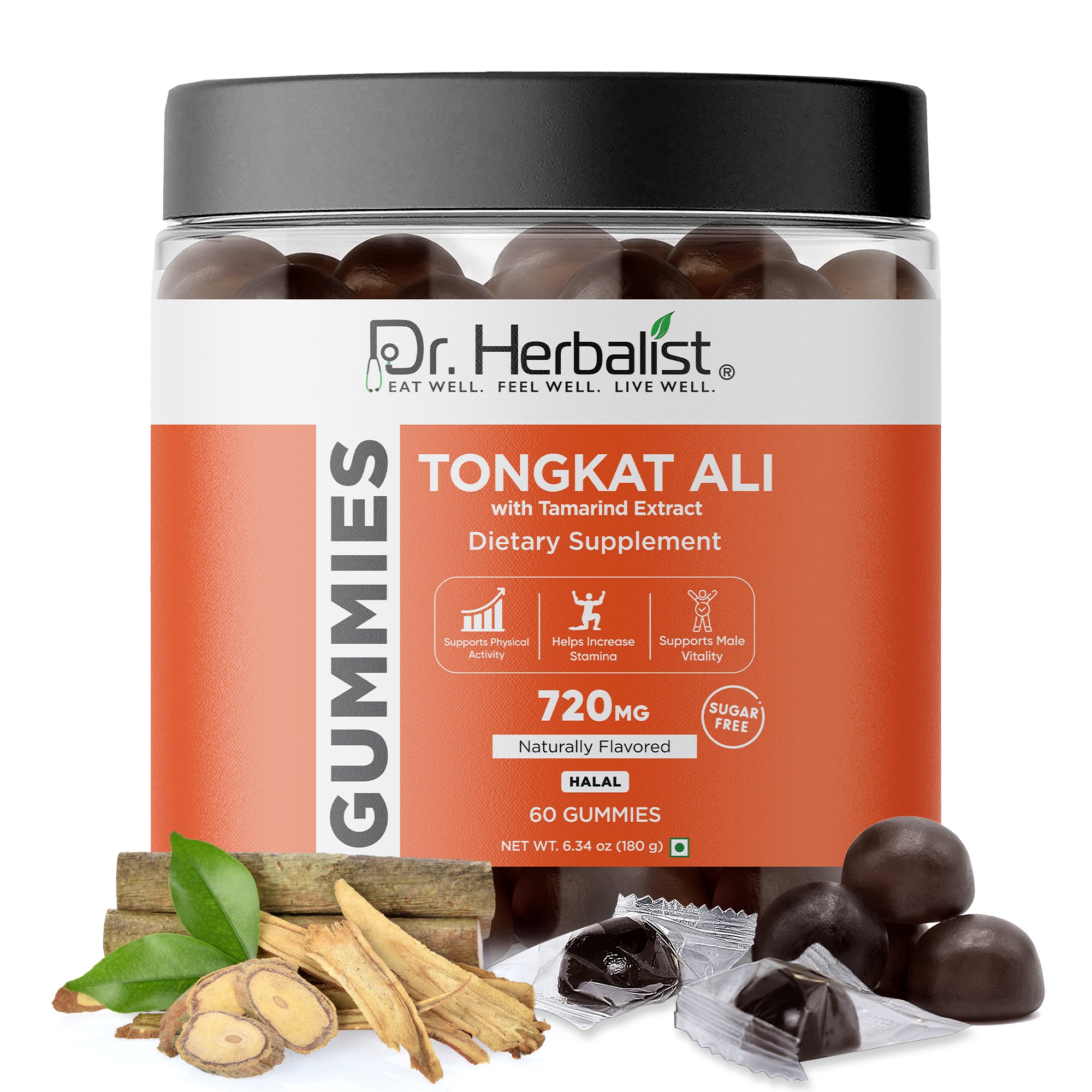 Dr Herbalist Tongkat Ali Gummies (60 Gummies) – Delicious Herbal Gummies for Daily Wellness, Energy & Vitality Support