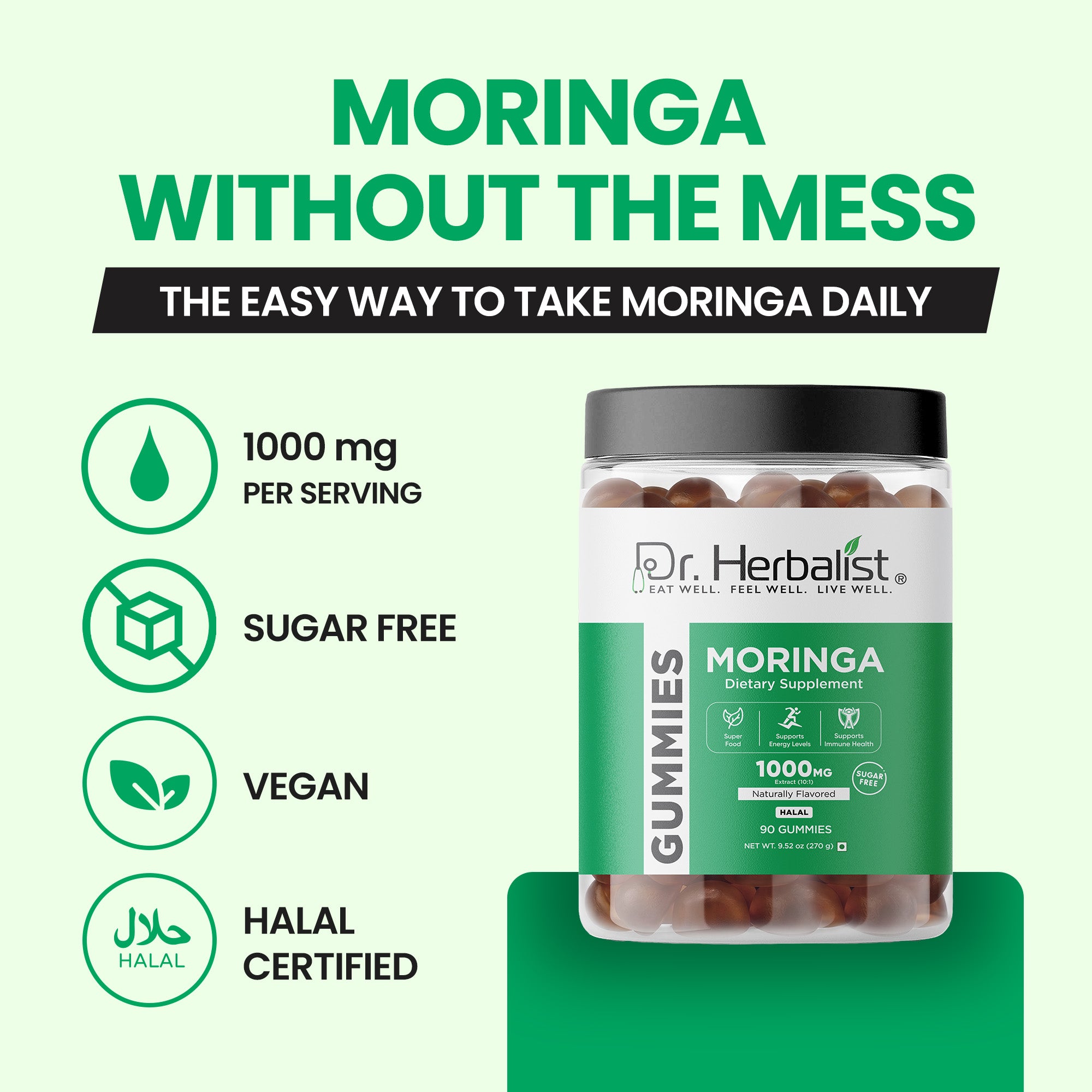 Dr Herbalist Moringa Gummies (90 Gummies) – Delicious Herbal Gummies for Daily Wellness & Nutritional Support