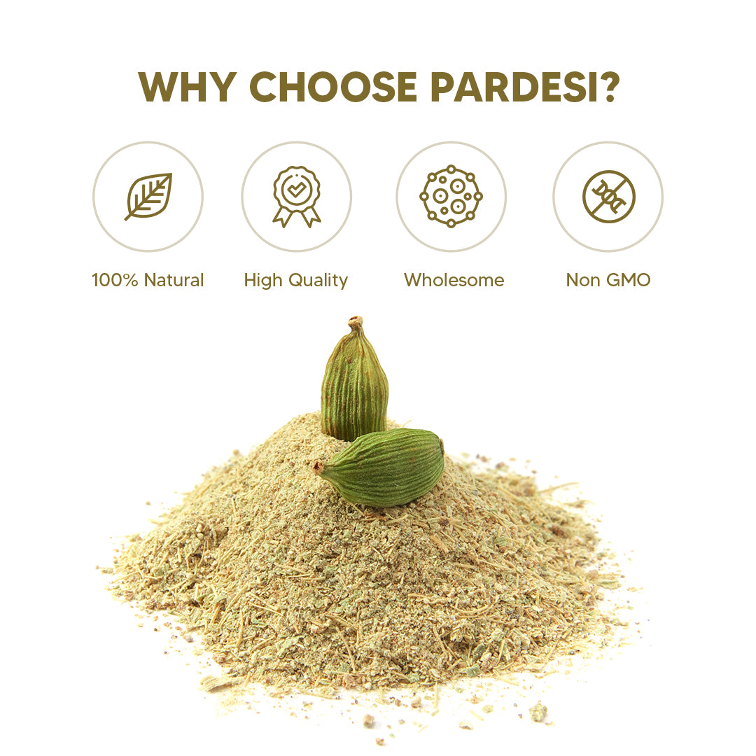 Pardesi Cardamom Powder 150g Jar – Premium Ground Elaichi Spice for Tea, Desserts & Cooking | Aromatic & Fresh | Halal | Dual-Cap Jar
