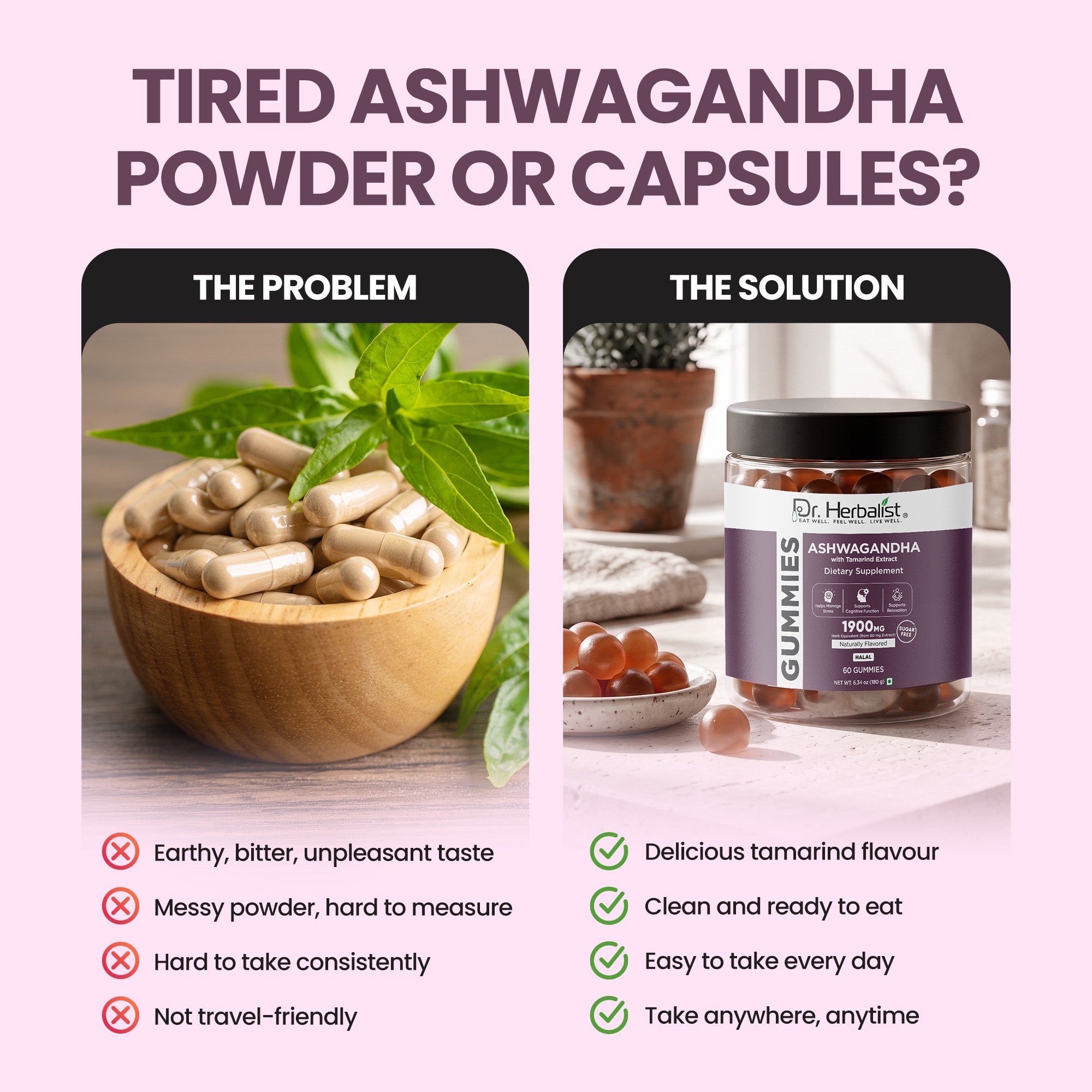 Dr Herbalist Ashwagandha Gummies (60 Gummies) – Herbal Supplement for Daily Wellness Support