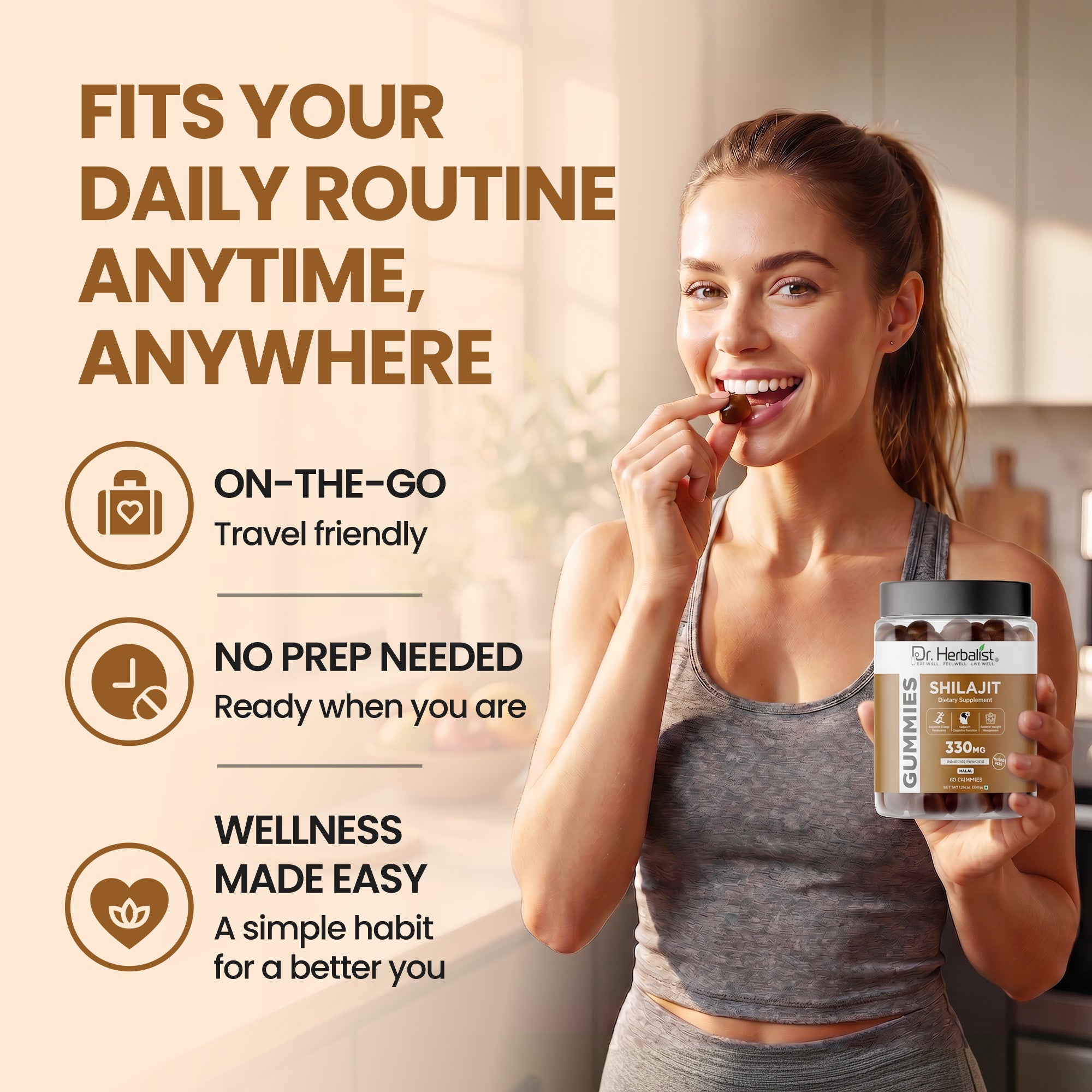 Dr Herbalist Shilajit Gummies (60 Gummies) – Delicious Herbal Gummies for Daily Wellness & Vitality Support