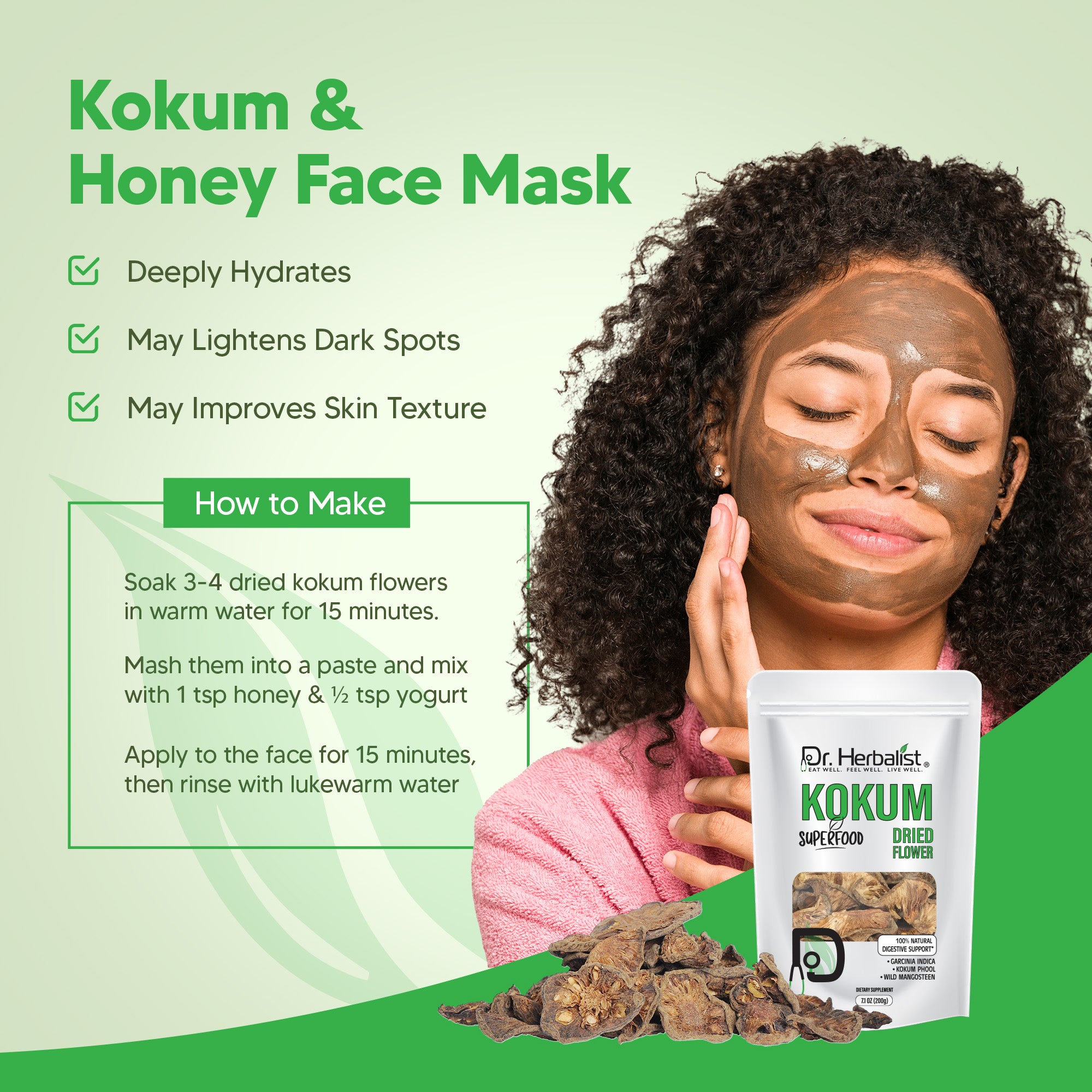 Dr Herbalist Kokum Flower 100g | Natural Herbal Remedy | Rich in Antioxidants | Supports Digestion, Skin Health & Overall Wellness | 100% Pure & Natural