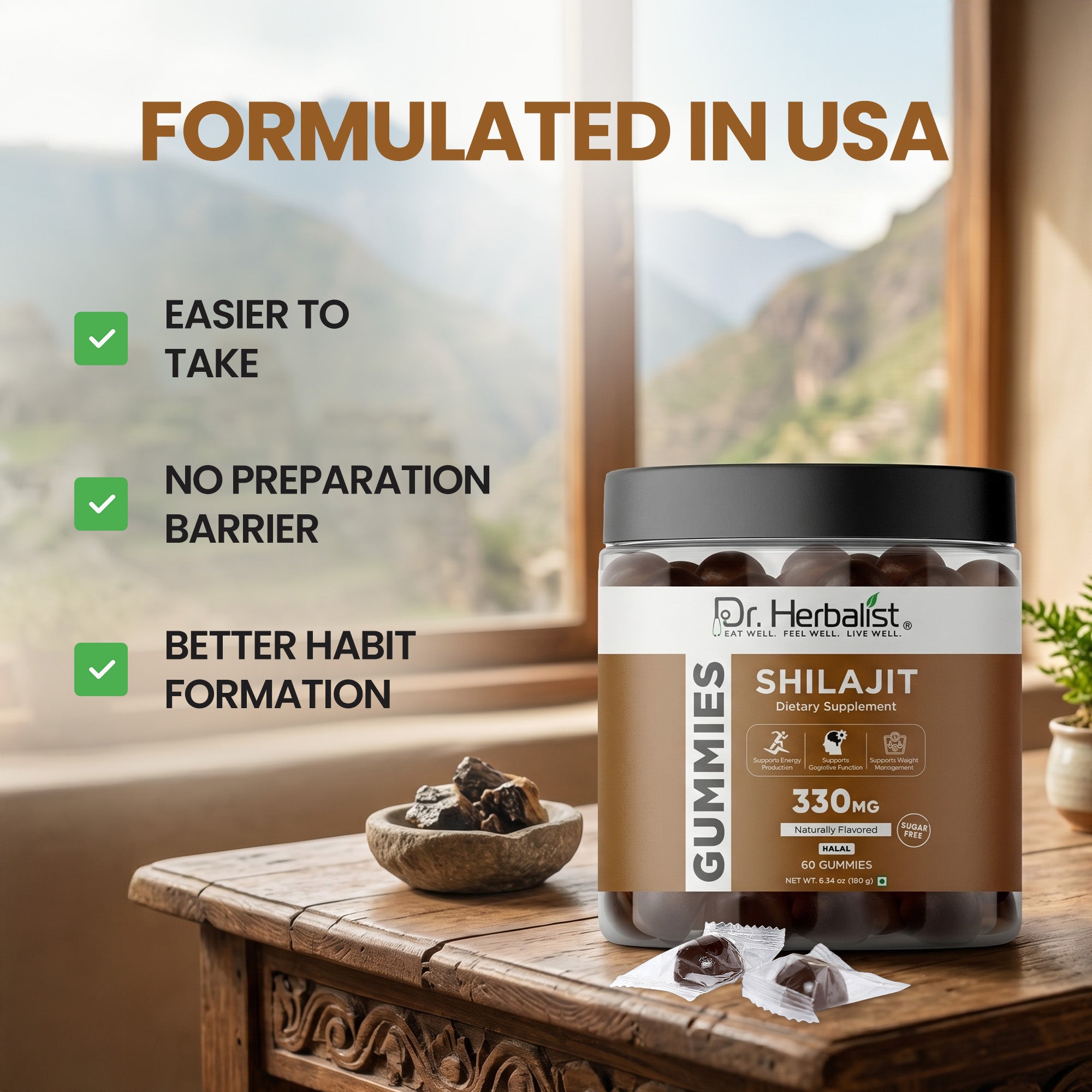 Dr Herbalist Shilajit Gummies (60 Gummies) – Delicious Herbal Gummies for Daily Wellness & Vitality Support