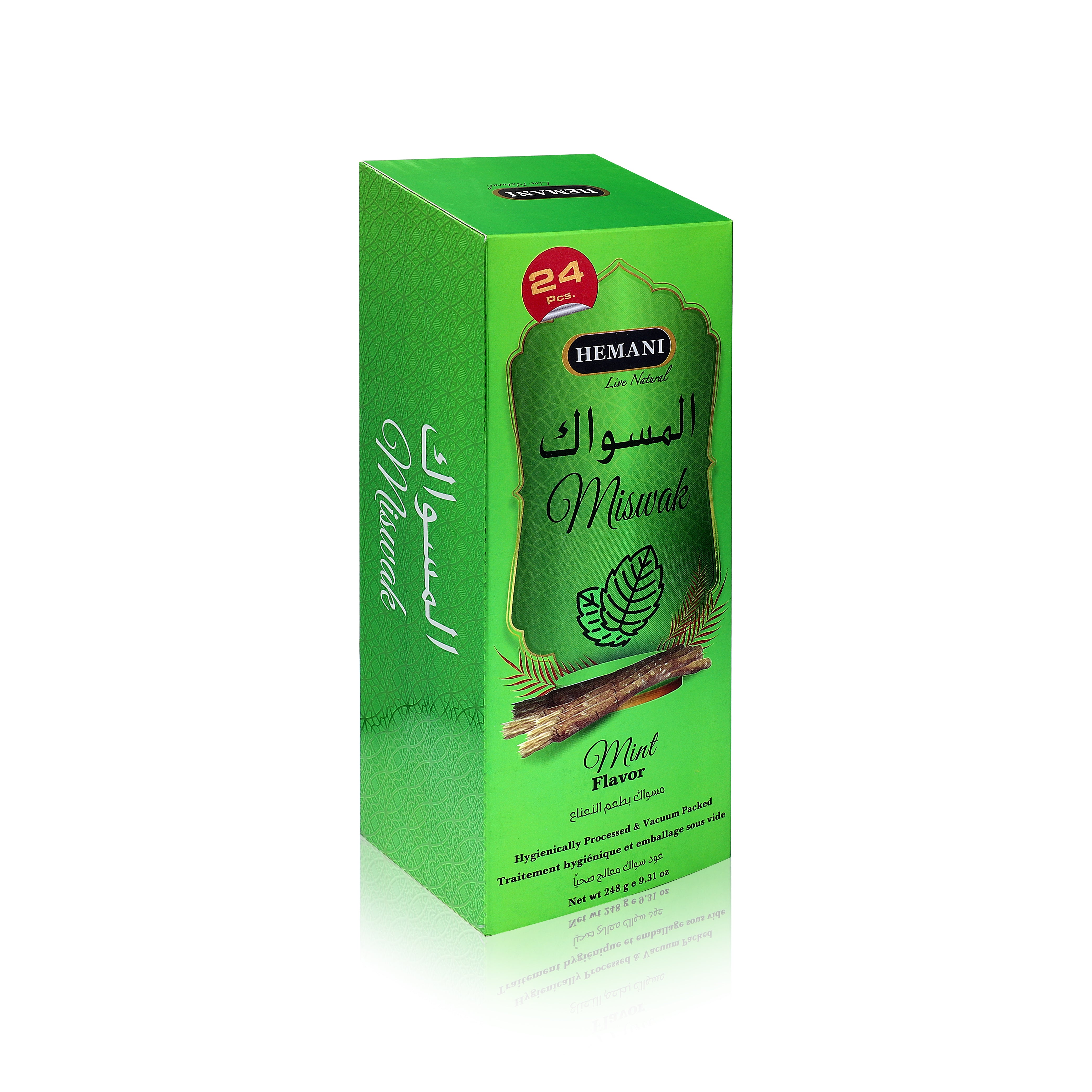 Mint Sewak Natural Miswak Stick for Teeth 6 Inches (Pack of 24 ) Chewing Toothbrush Natural Traditional Toothbrush I AKA Meswak I Sewak I Peelu