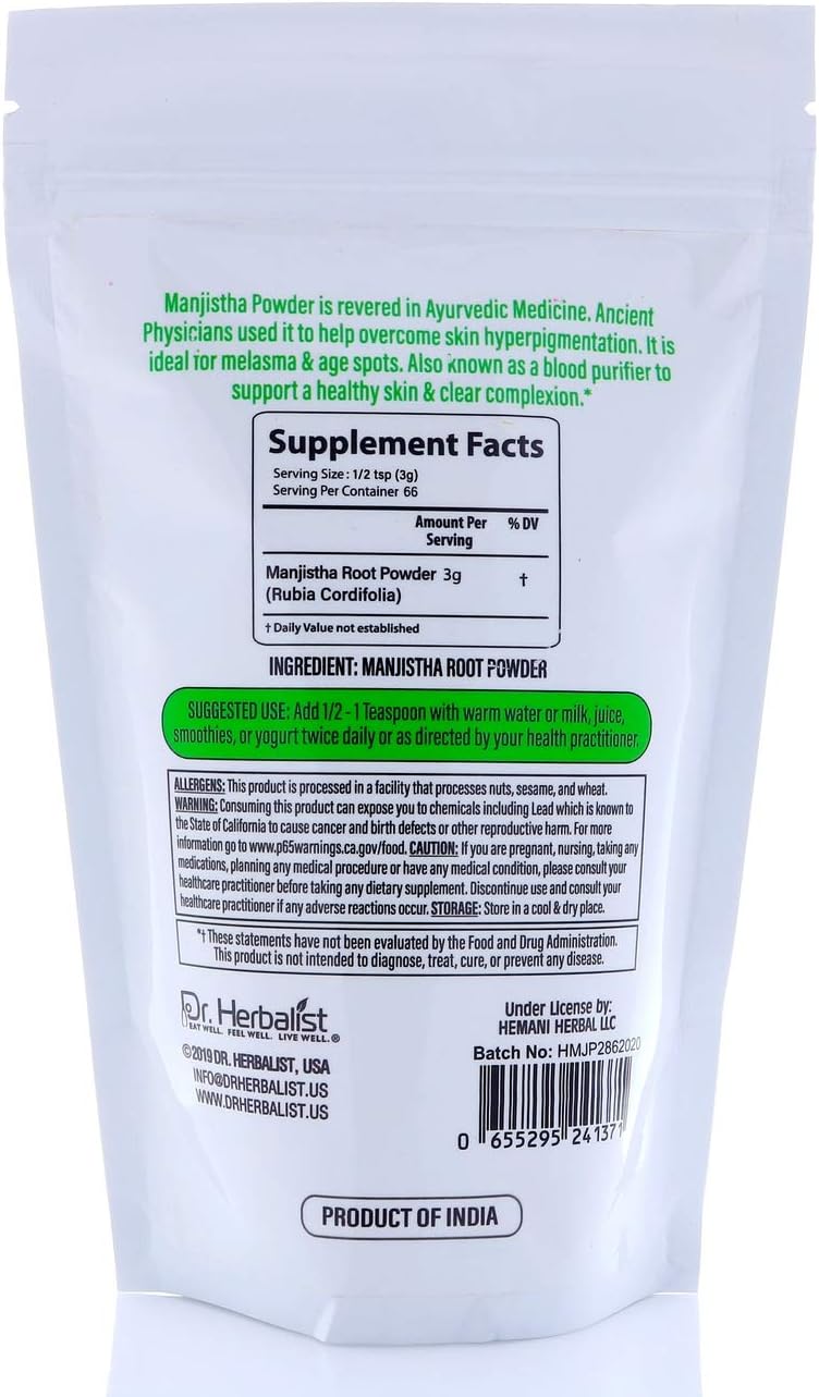 DR. HERBALIST Manjishta Powder 200g