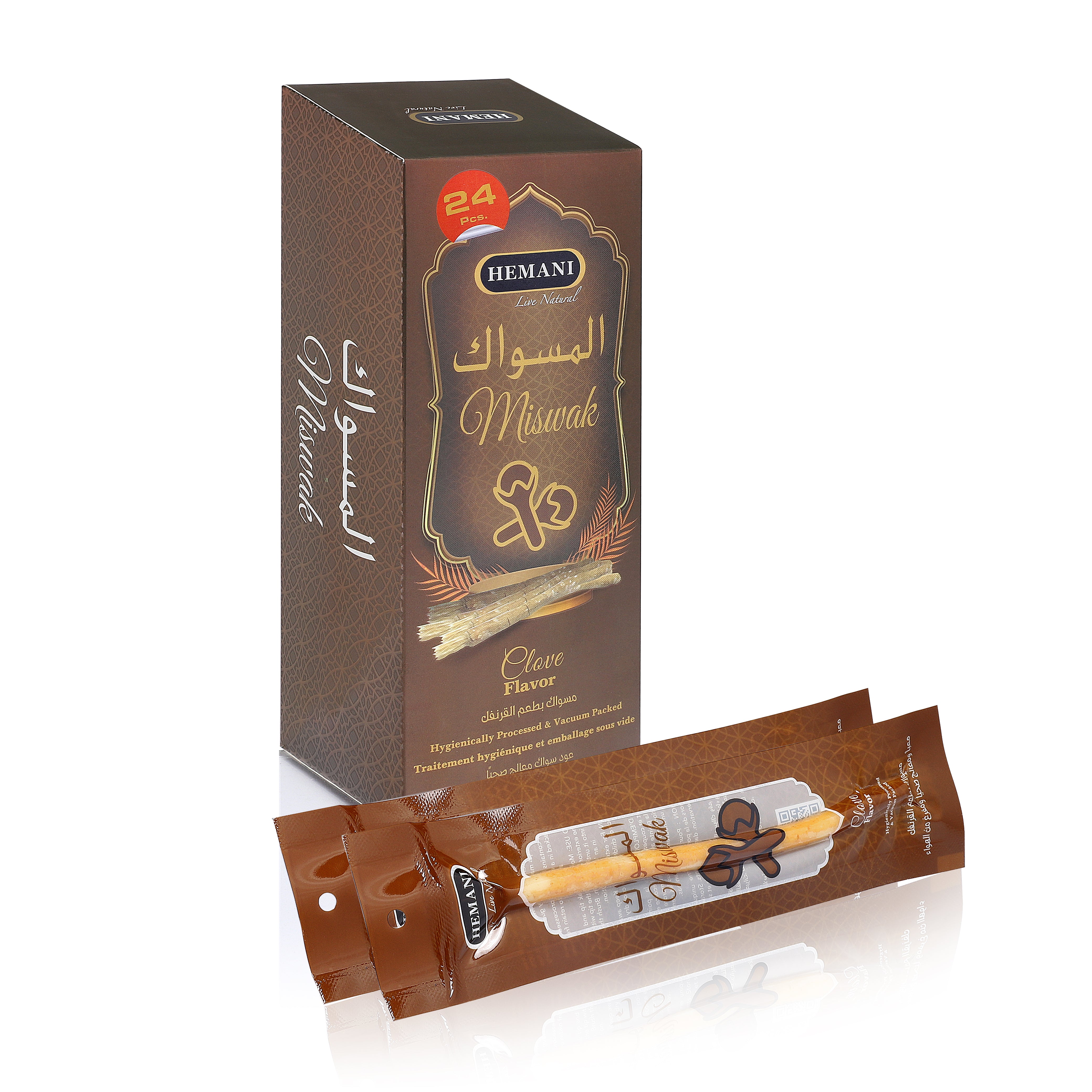 Clove Sewak Natural Miswak Stick for Teeth 6 Inches (Pack of 24 ) Chewing Toothbrush Natural Traditional Toothbrush I AKA Meswak I Sewak I Peelu