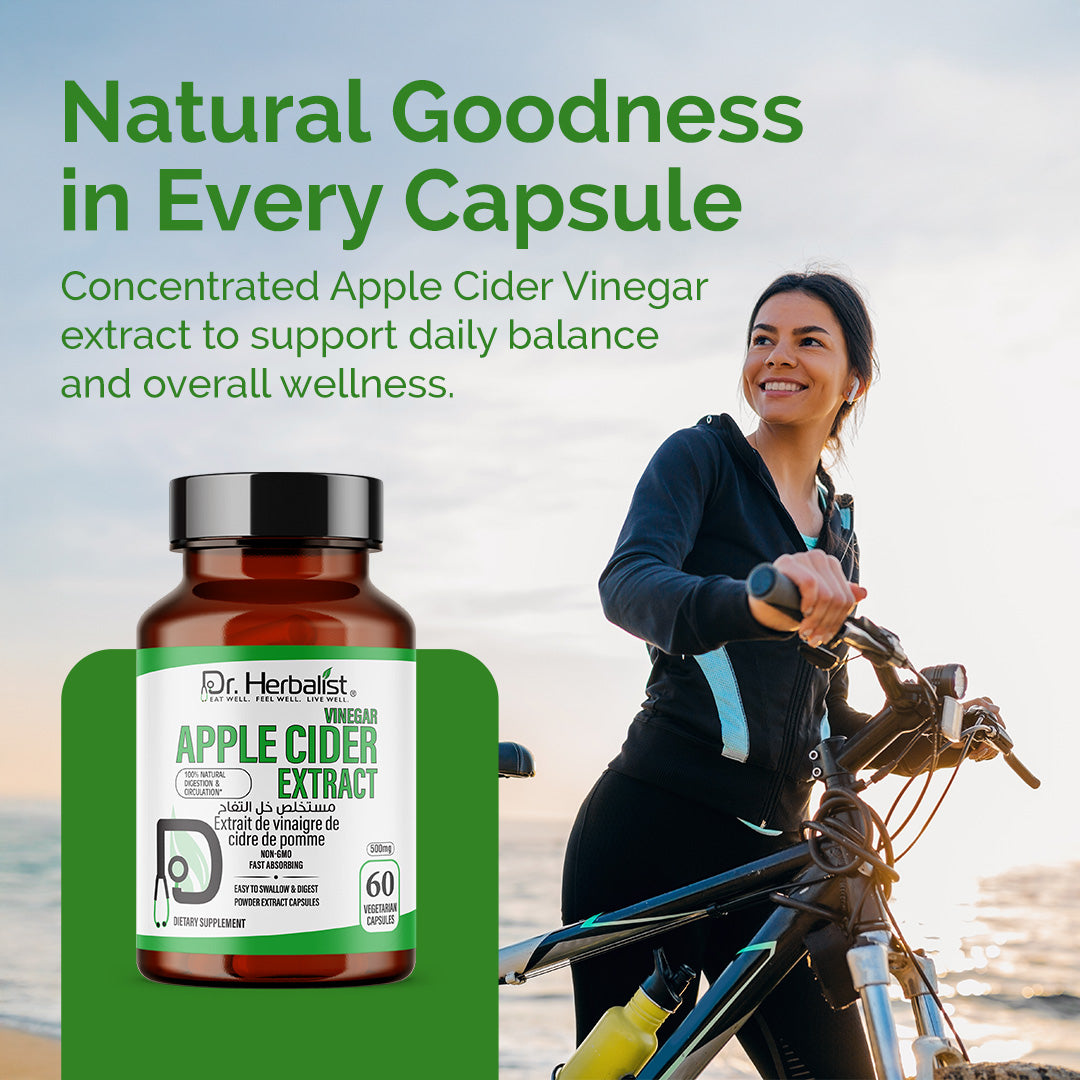 Dr. HERBALIST Apple Cider Vinegar Extract 500mg Capsules – Herbal Supplement for Daily Wellness Support | 60 Capsules
