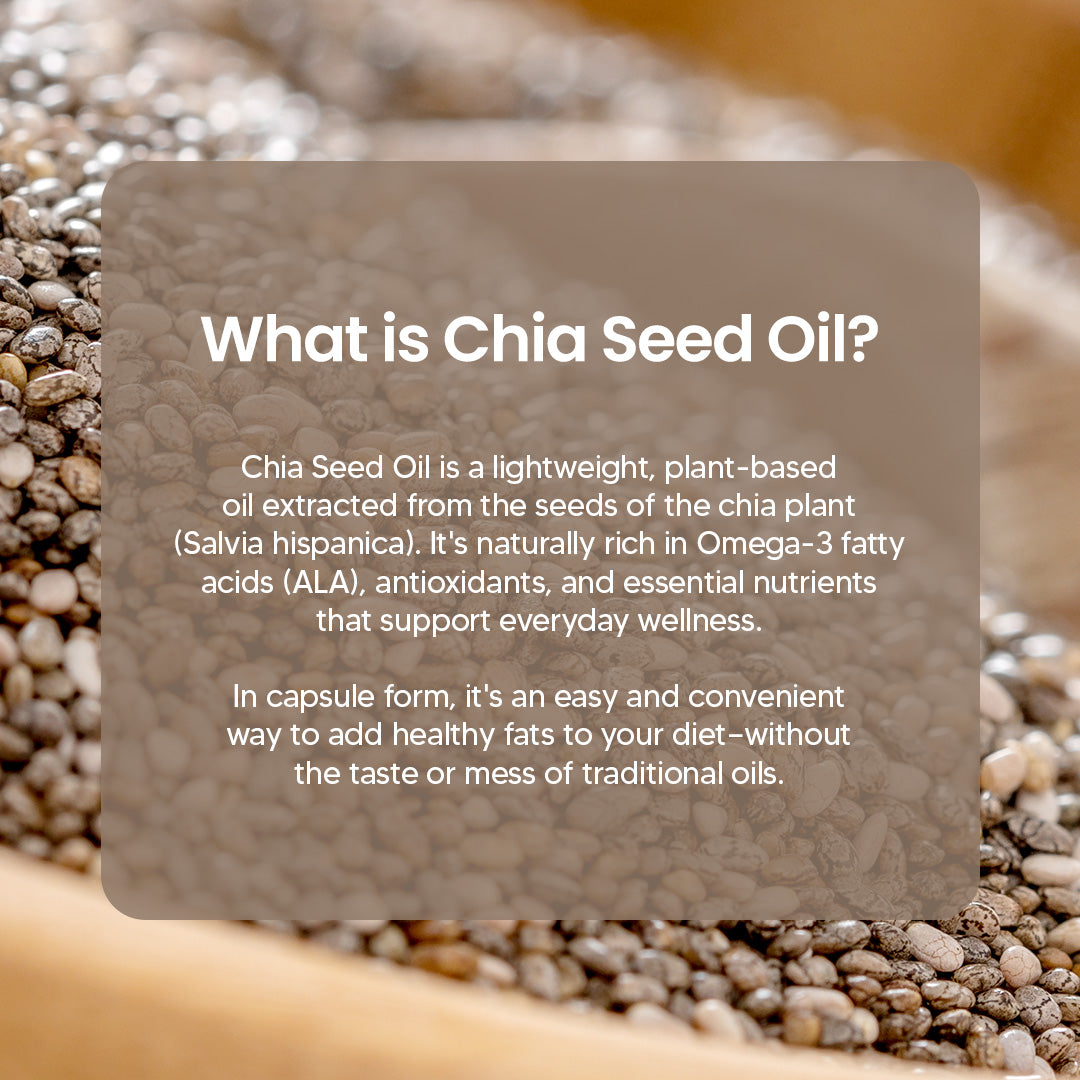 Dr Herbalist Chia Seed Oil 60 Capsules | Cold Pressed | Rich in Omega-3, Fiber & Antioxidants | Heart, Skin, Hair & Joint Health Supplement | Plant-Based Wellness