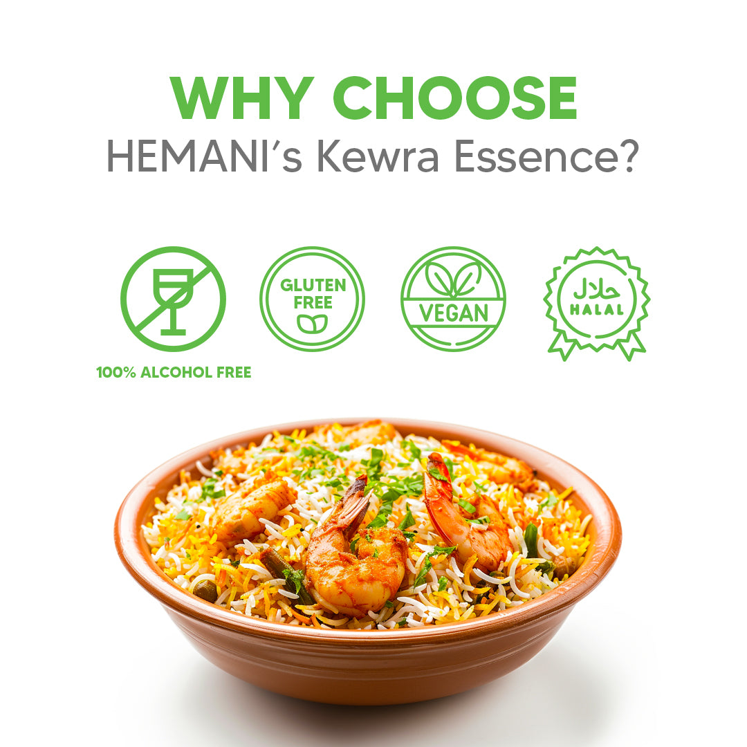 Hemani Kewra Food Essence 25 ml Halal- Concentrated Kewra Flavor for Indian Desserts, Drinks, and Recipes - Perfect for Gulab Jamun, Jalebi, Falooda, and More