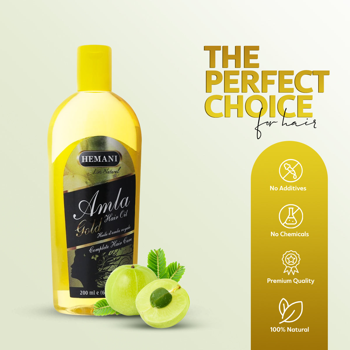 HEMANI Amla Hair Oil Golden 200mL Box