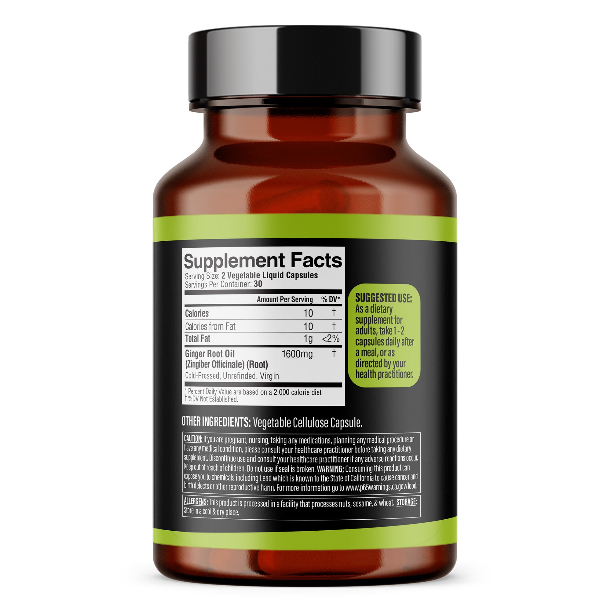 Dr. HERBALIST Ginger Oil Capsules 1600mg - Cold Pressed Zingiber Officinale with Gingerols & Shogaols | Supports Digestive Comfort & Joint Wellness* | Halal, Vegan | 60ct