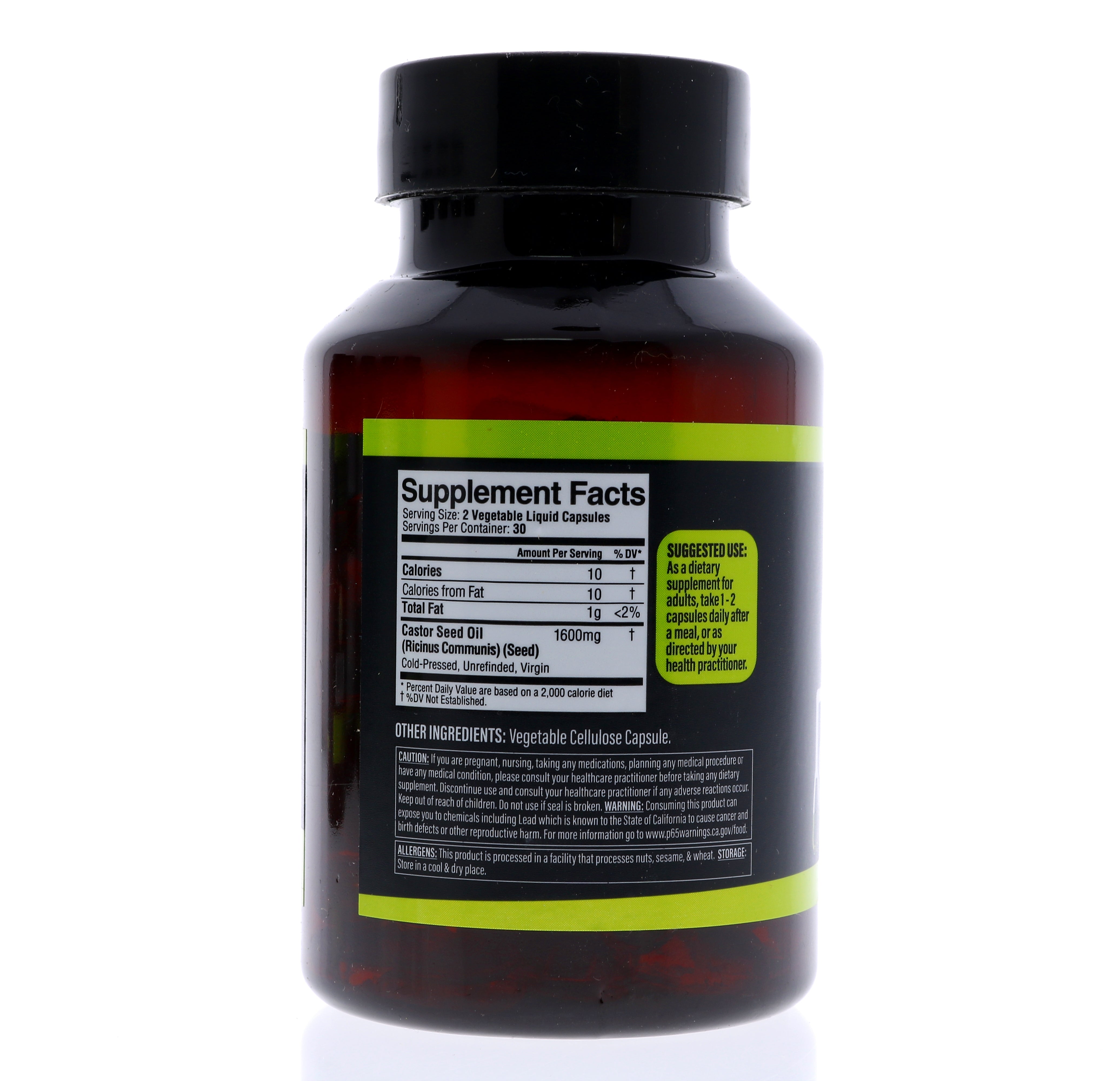 Dr. HERBALIST Castor Oil Capsules 1600mg - Cold Pressed Ricinus Communis Softgels | Supports Digestive Wellness & Hair Skin Vitality* | Halal, Non-GMO, Vegan | 60ct