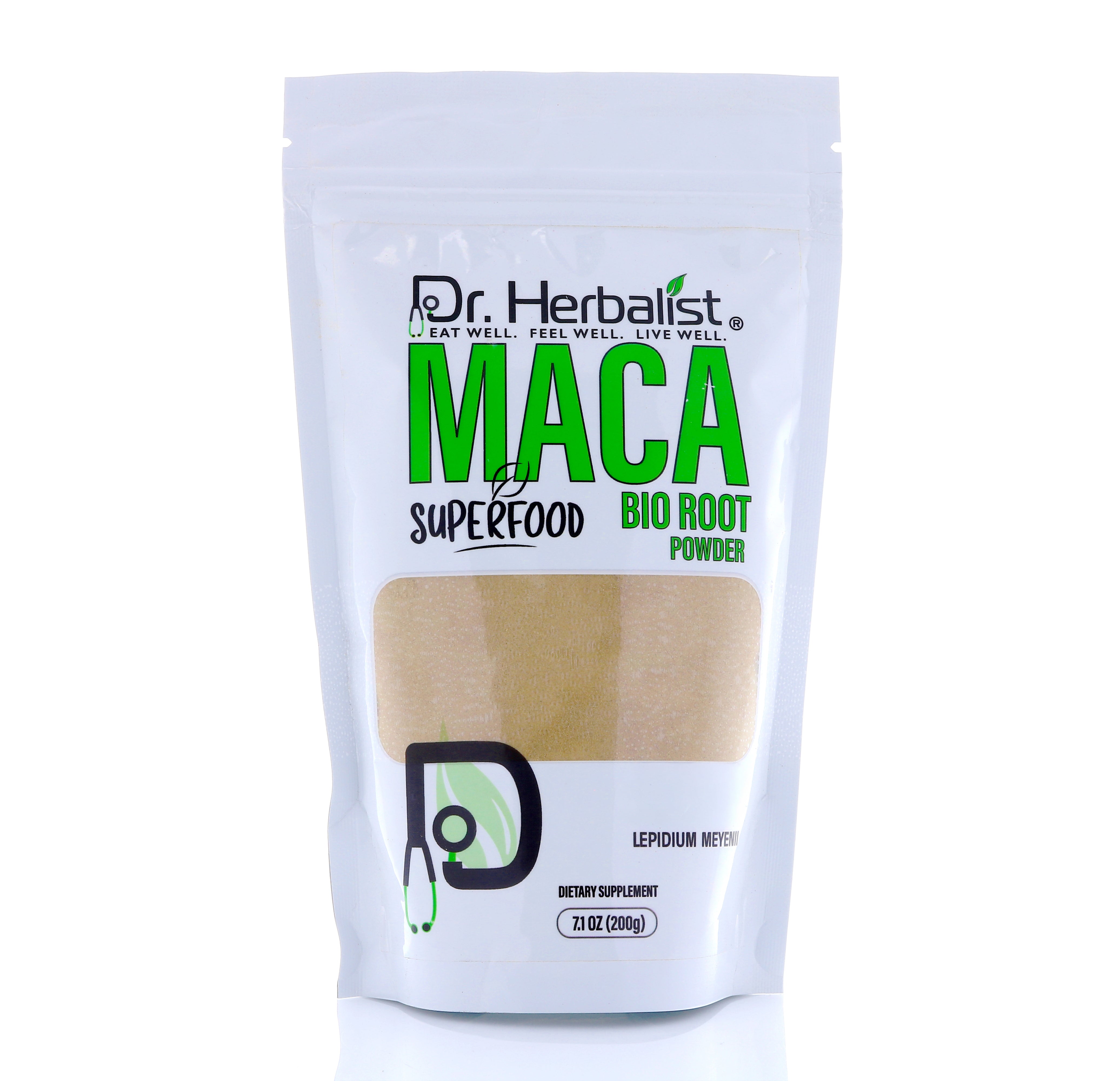 Dr. HERBALIST Maca Root Powder 200g - Pure Lepidium Meyenii from Peruvian Andes | Supports Energy Stamina & Hormonal Balance* | Malty Flavor | Trial Size | Halal, Vegan