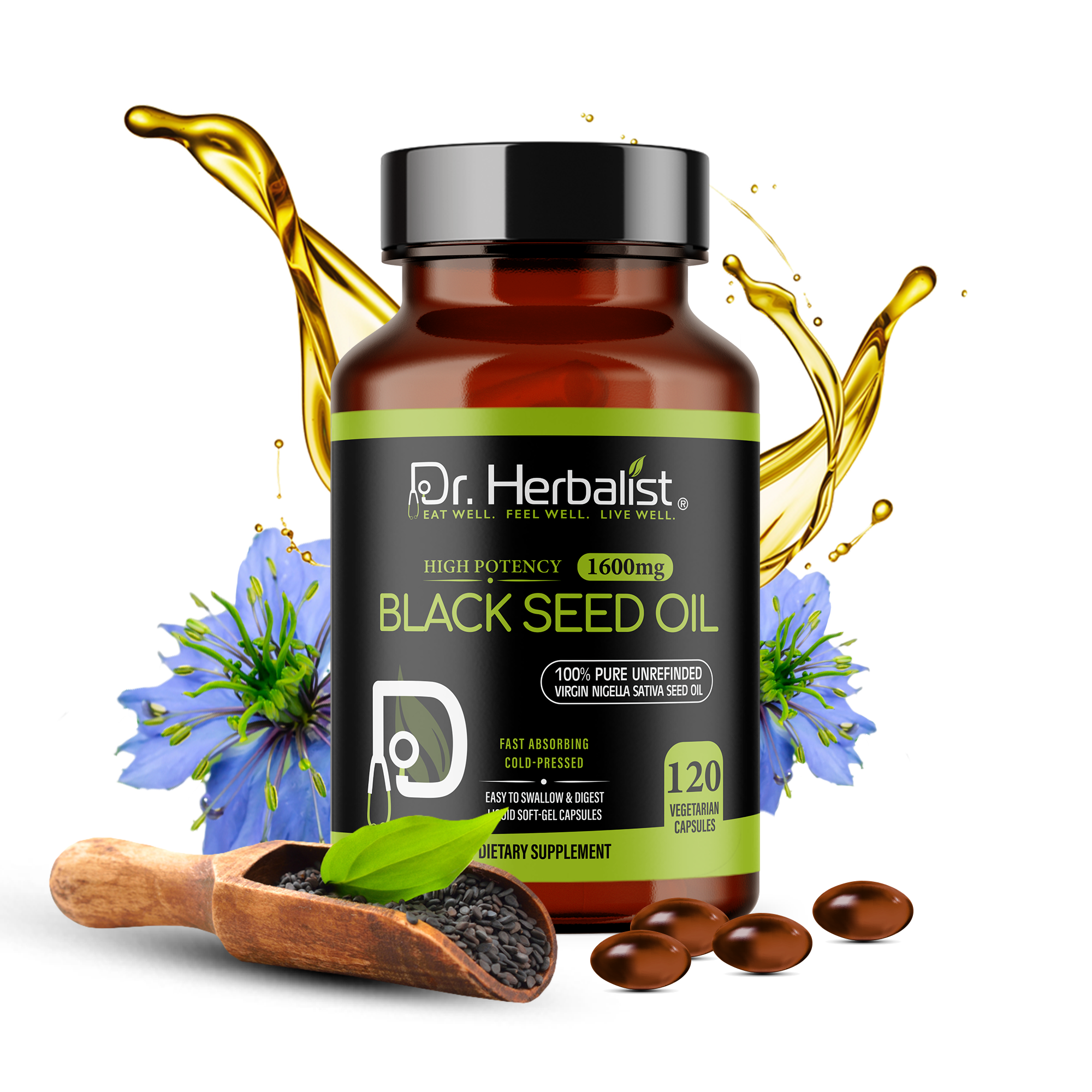 Dr Herbalist Black Seed Oil 120 Capsules – Premium Black Seed Oil Supplement