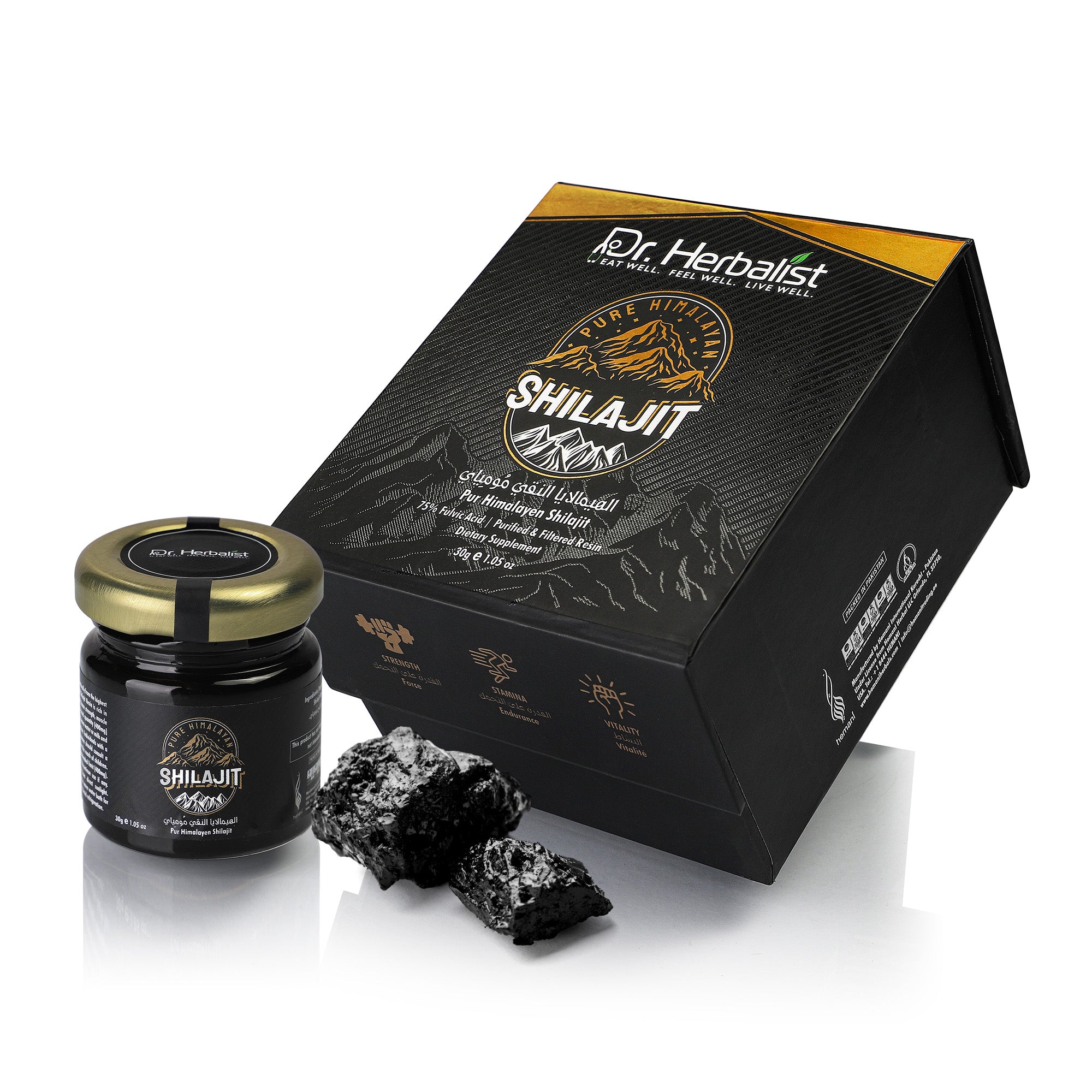 Dr. HERBALIST Pure Shilajit Resin 30g - Raw Himalayan Mineral Exudate