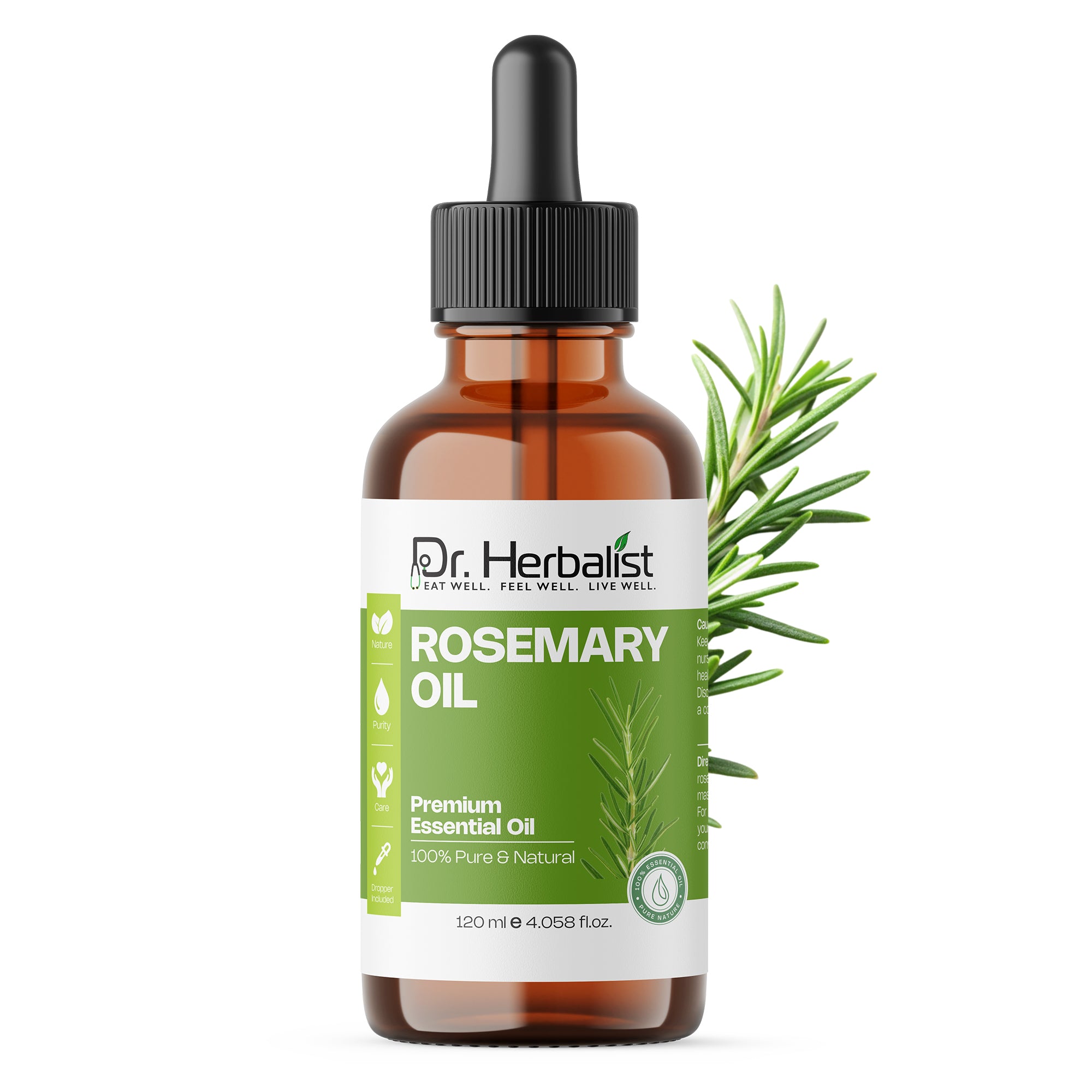Dr. Herbalist Rosemary Oil 120mL – Premium Multipurpose Oil for Hair Care, Scalp Massage & Aromatherapy