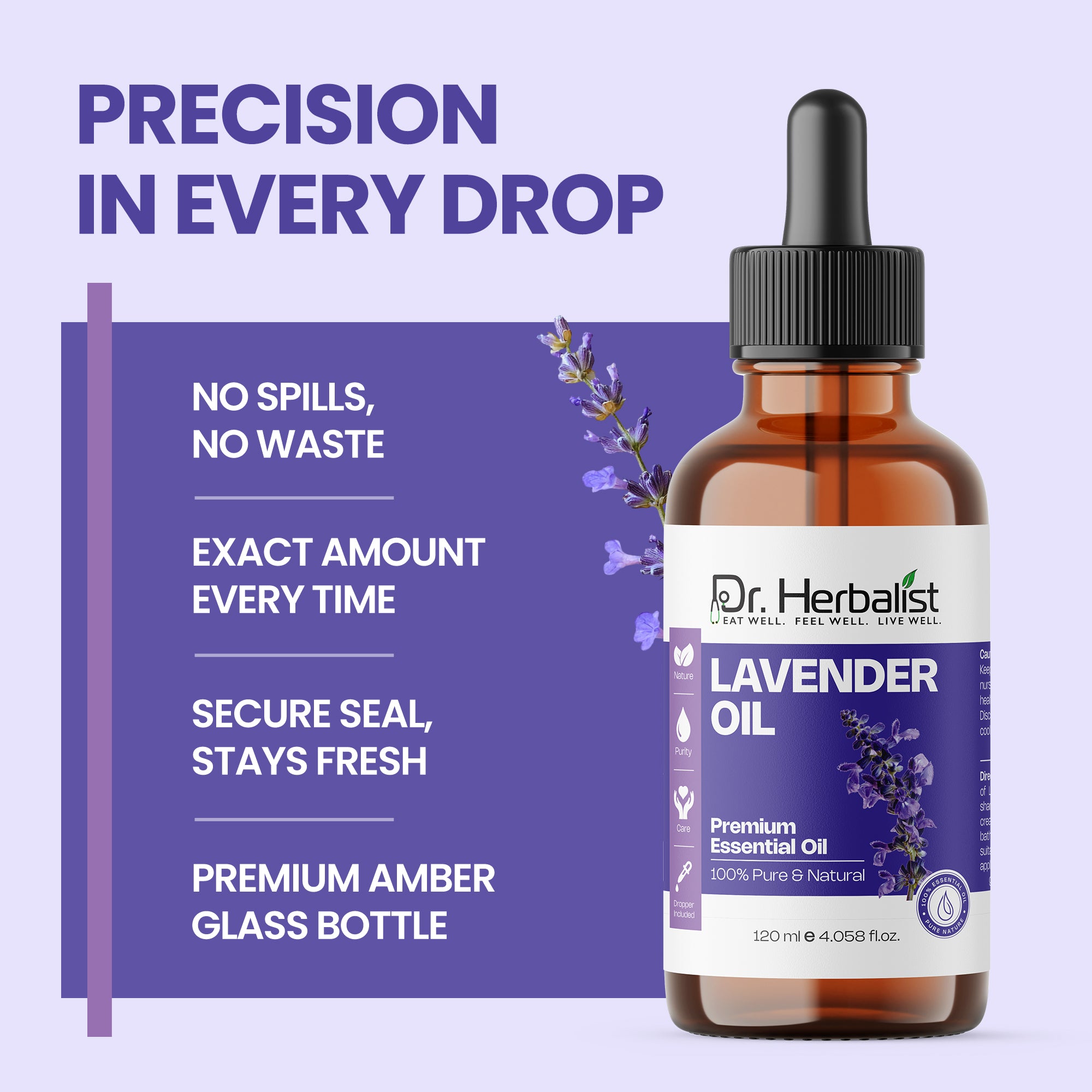 Dr Herbalist Lavender Oil 120mL – Premium Aromatherapy Oil for Massage, Relaxation & Personal Care