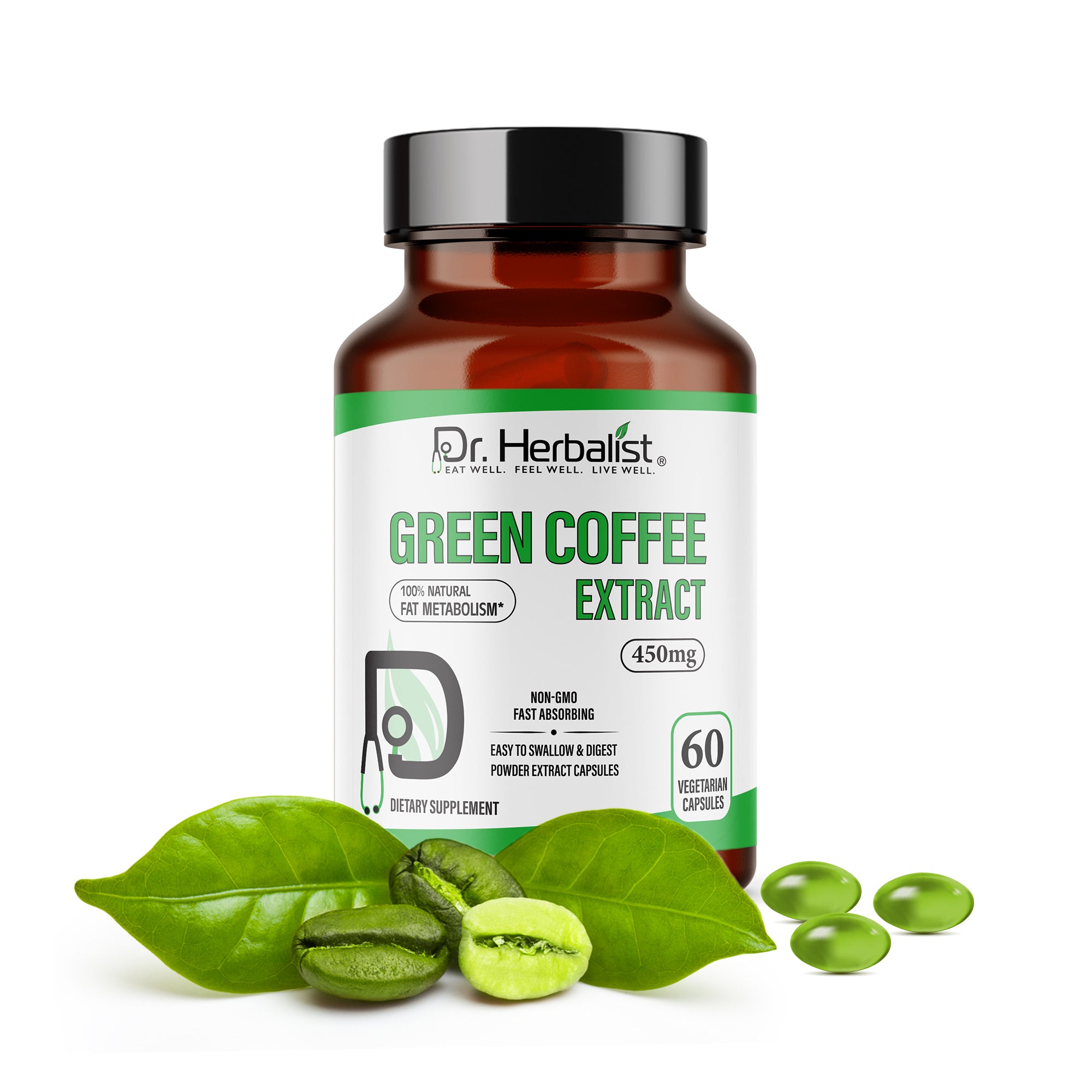 DR. HERBALIST Green Coffee Extract 450mg 60 Capsules