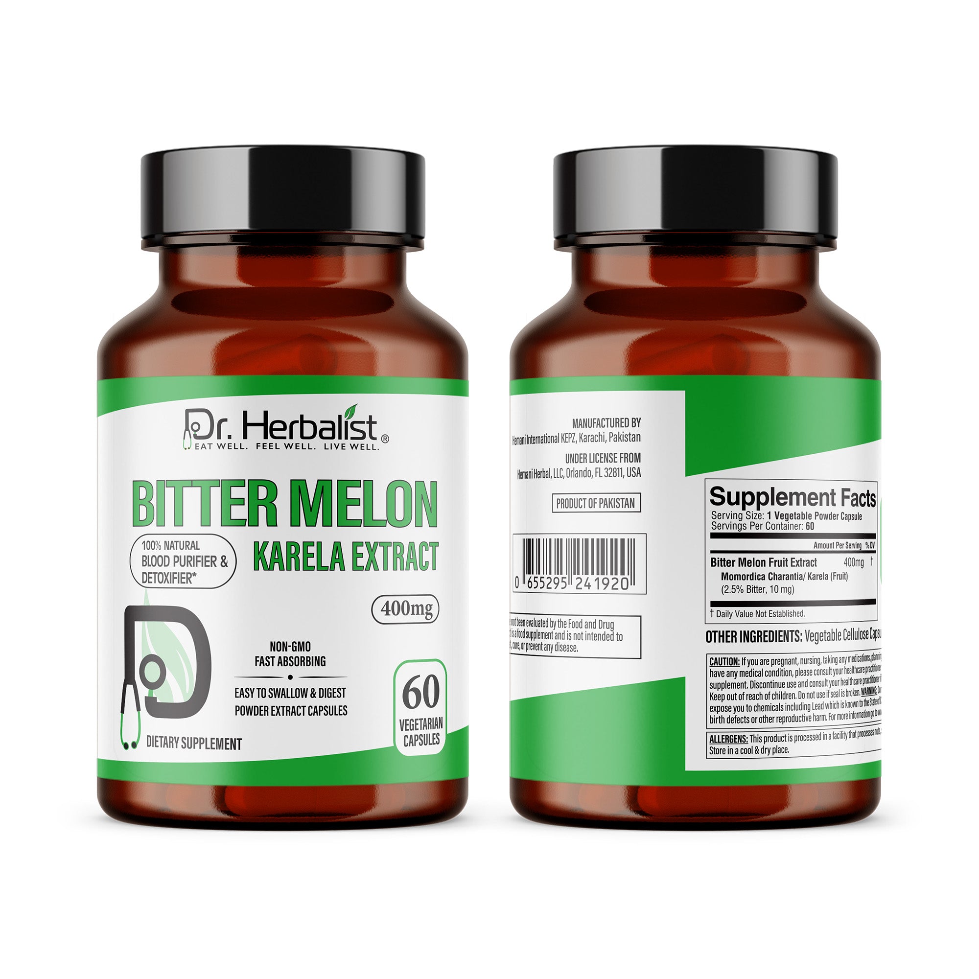 DR. HERBALIST Karela Bitter Melon Extract 400mg 60 Capsules