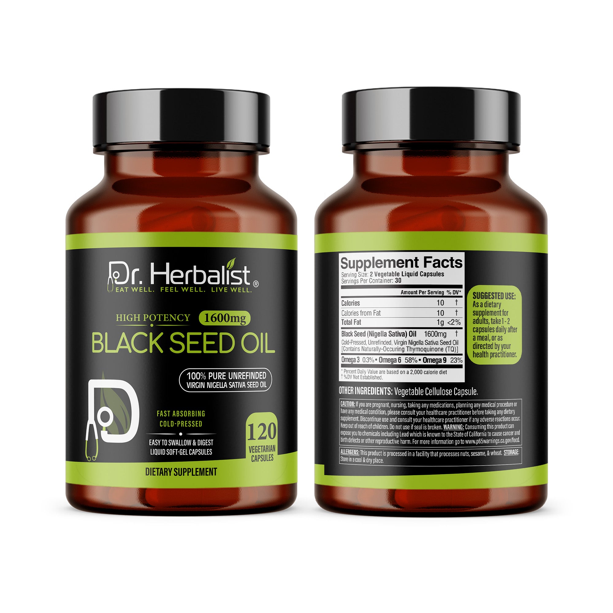 Dr Herbalist Black Seed Oil 120 Capsules – Premium Black Seed Oil Supplement