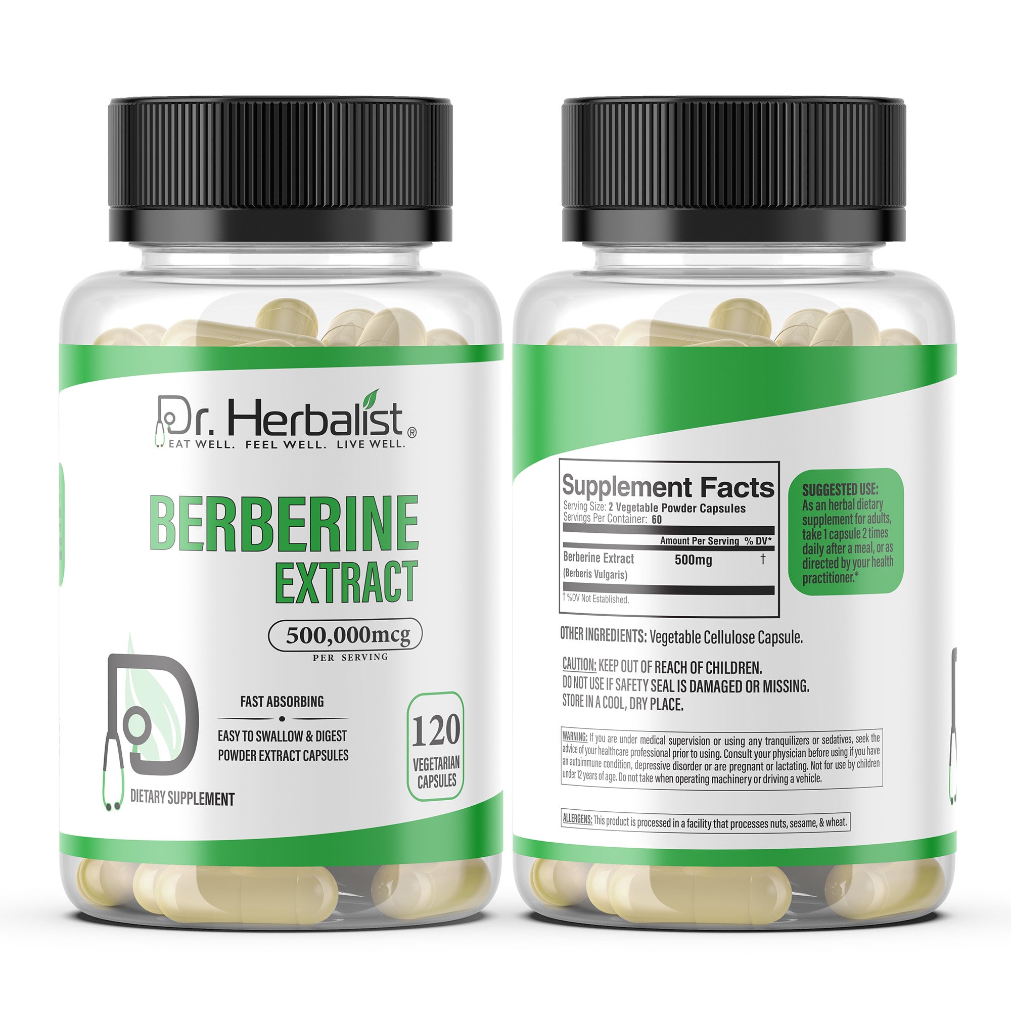 Dr Herbalist Berberine Extract (120 Capsules) – Premium Daily Herbal Supplement