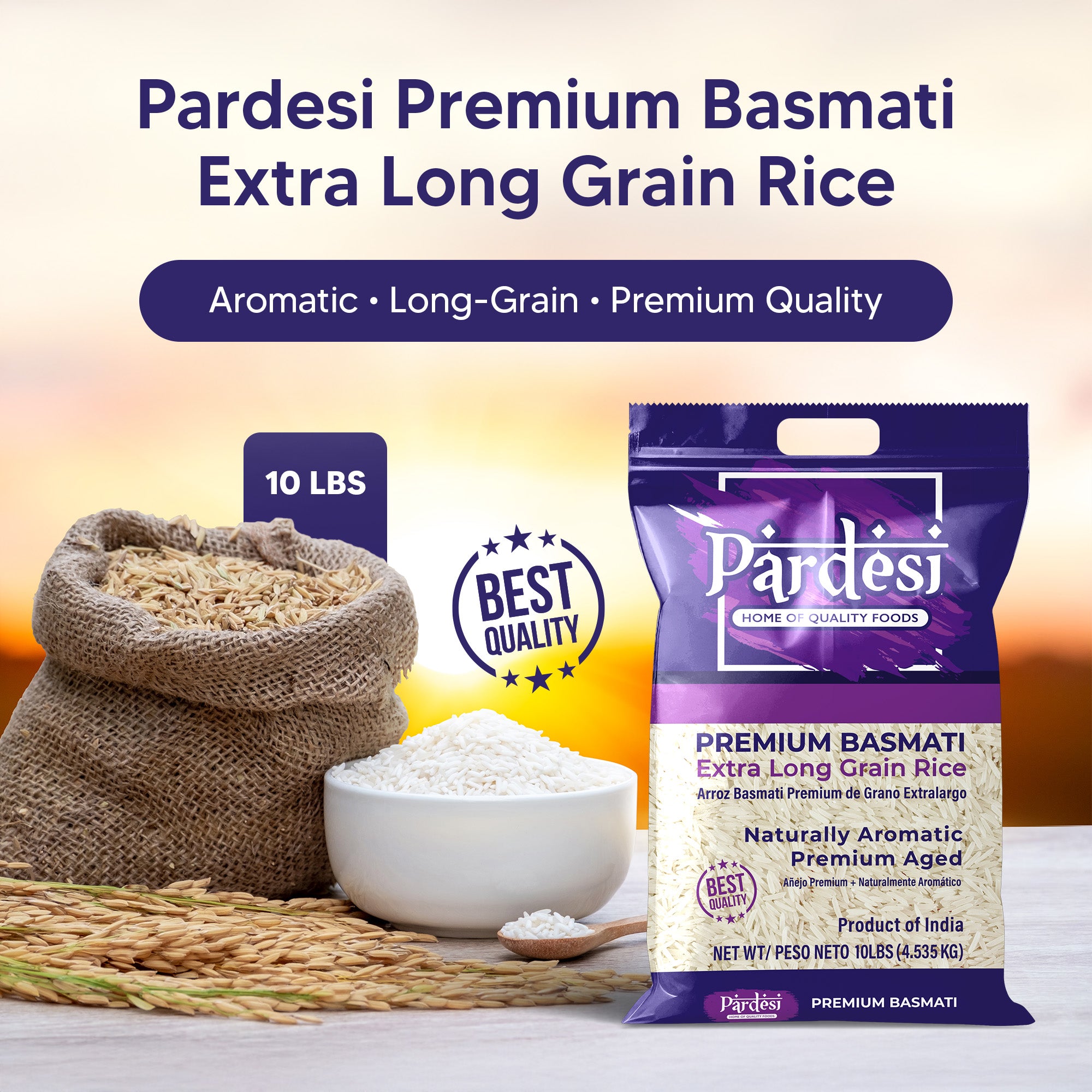 PARDESI Extra Long Basmati Rice 10LB