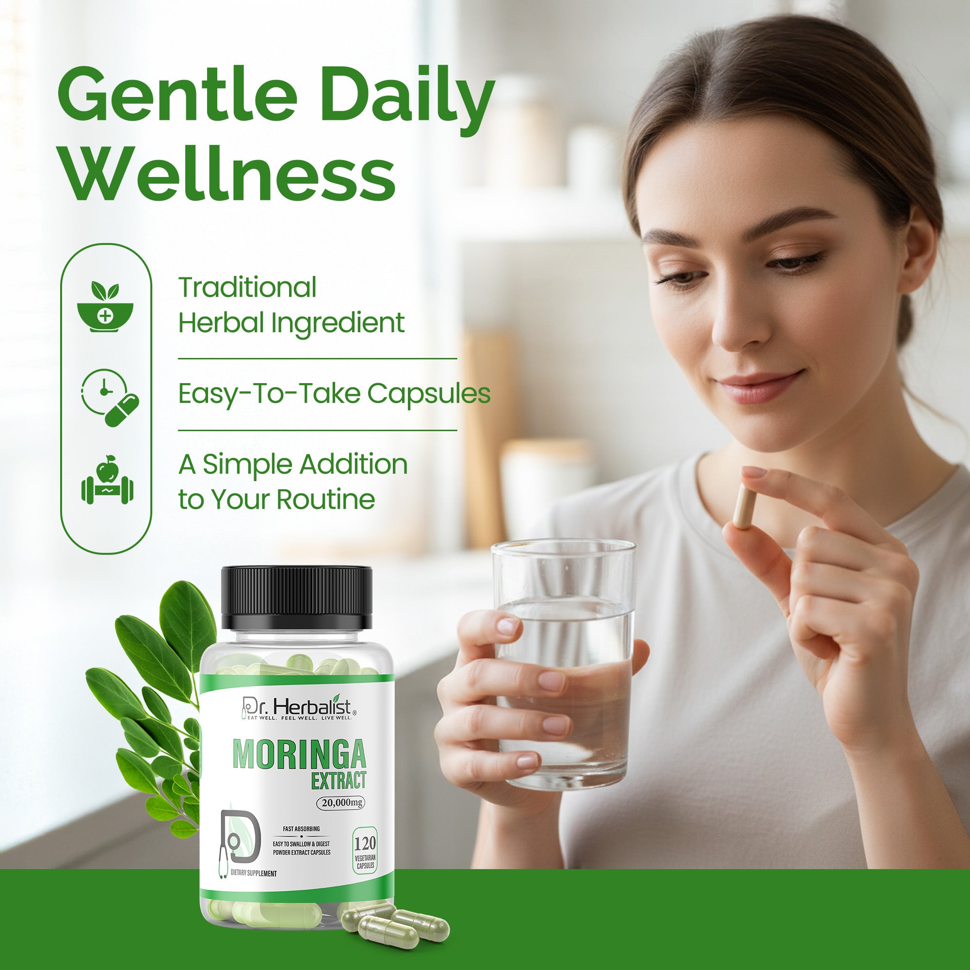 Dr Herbalist Moringa Extract 120 Capsules – Premium Herbal Supplement with Moringa Extract
