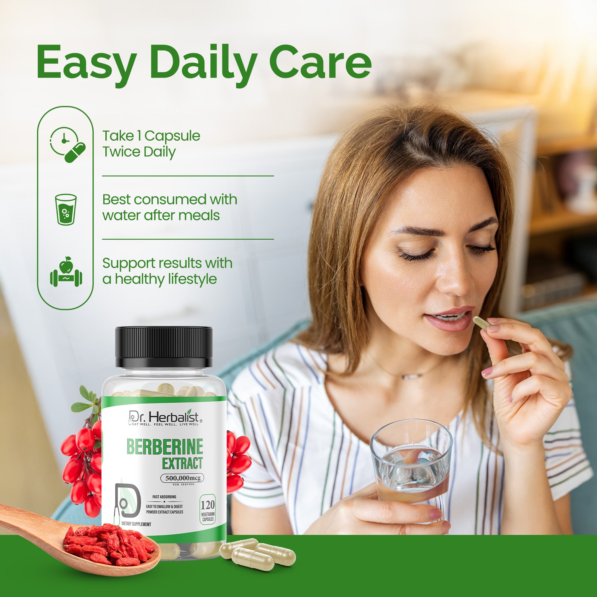 Dr Herbalist Berberine Extract (120 Capsules) – Premium Daily Herbal Supplement