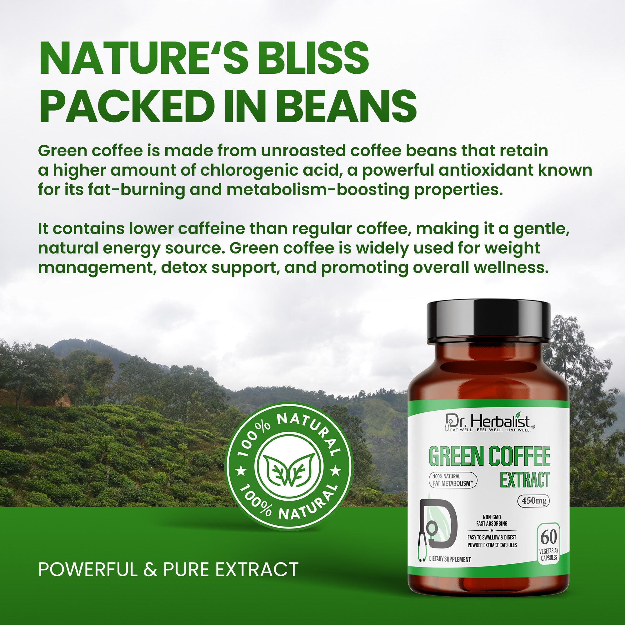 DR. HERBALIST Green Coffee Extract 450mg 60 Capsules
