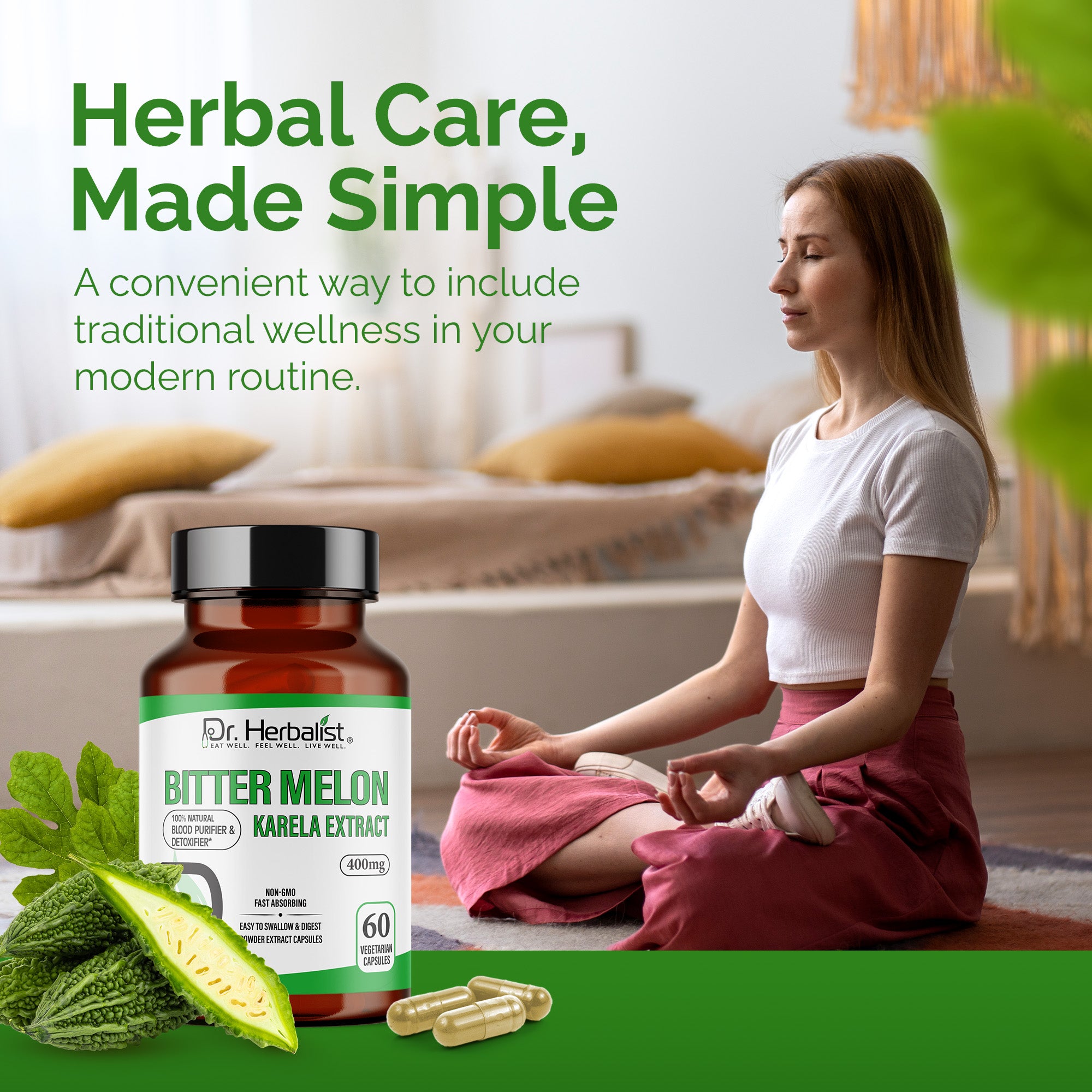 DR. HERBALIST Karela Bitter Melon Extract 400mg 60 Capsules