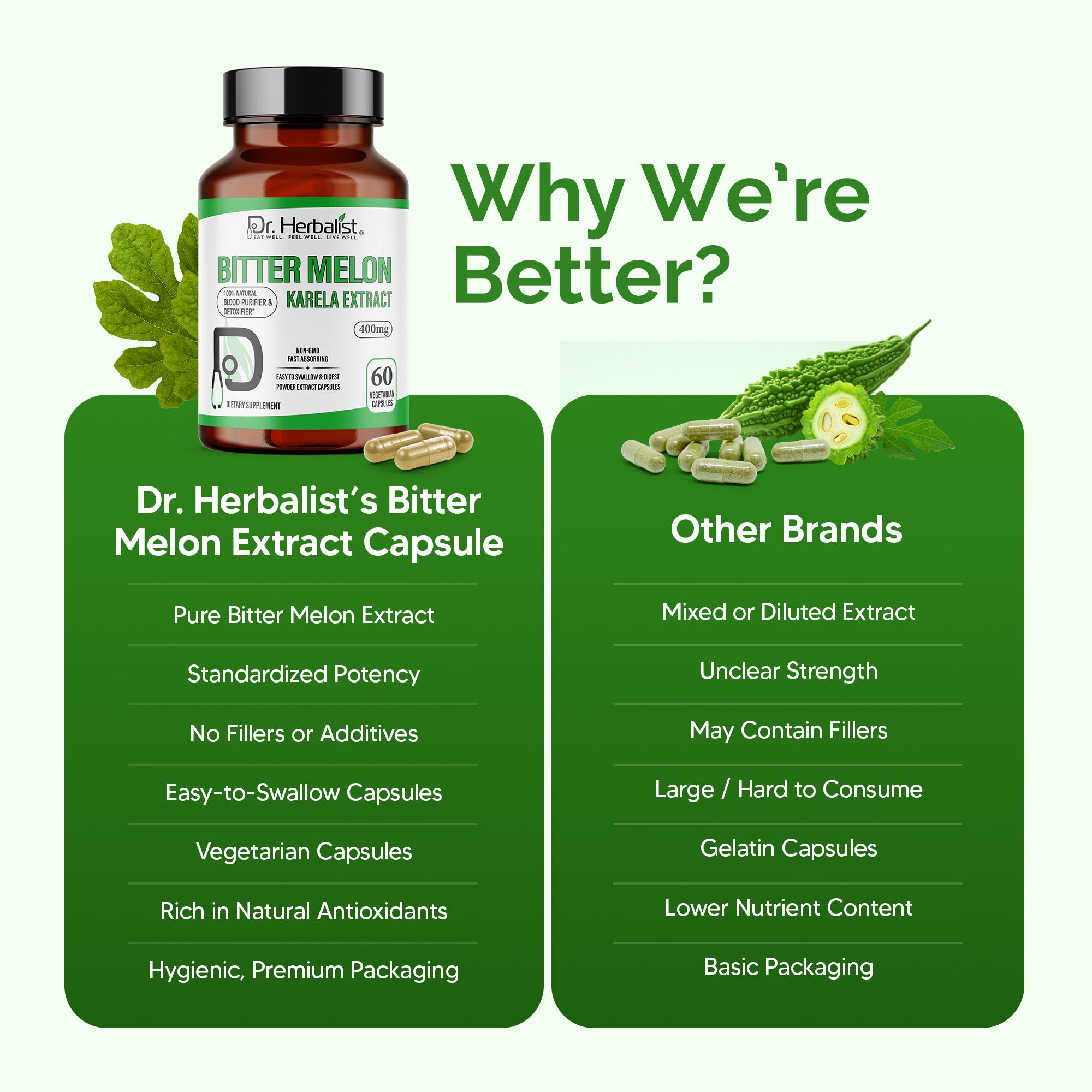 DR. HERBALIST Karela Bitter Melon Extract 400mg 60 Capsules