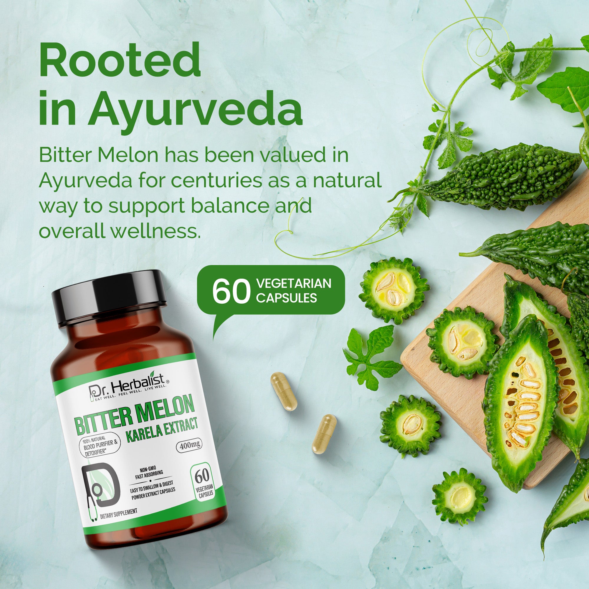 DR. HERBALIST Karela Bitter Melon Extract 400mg 60 Capsules