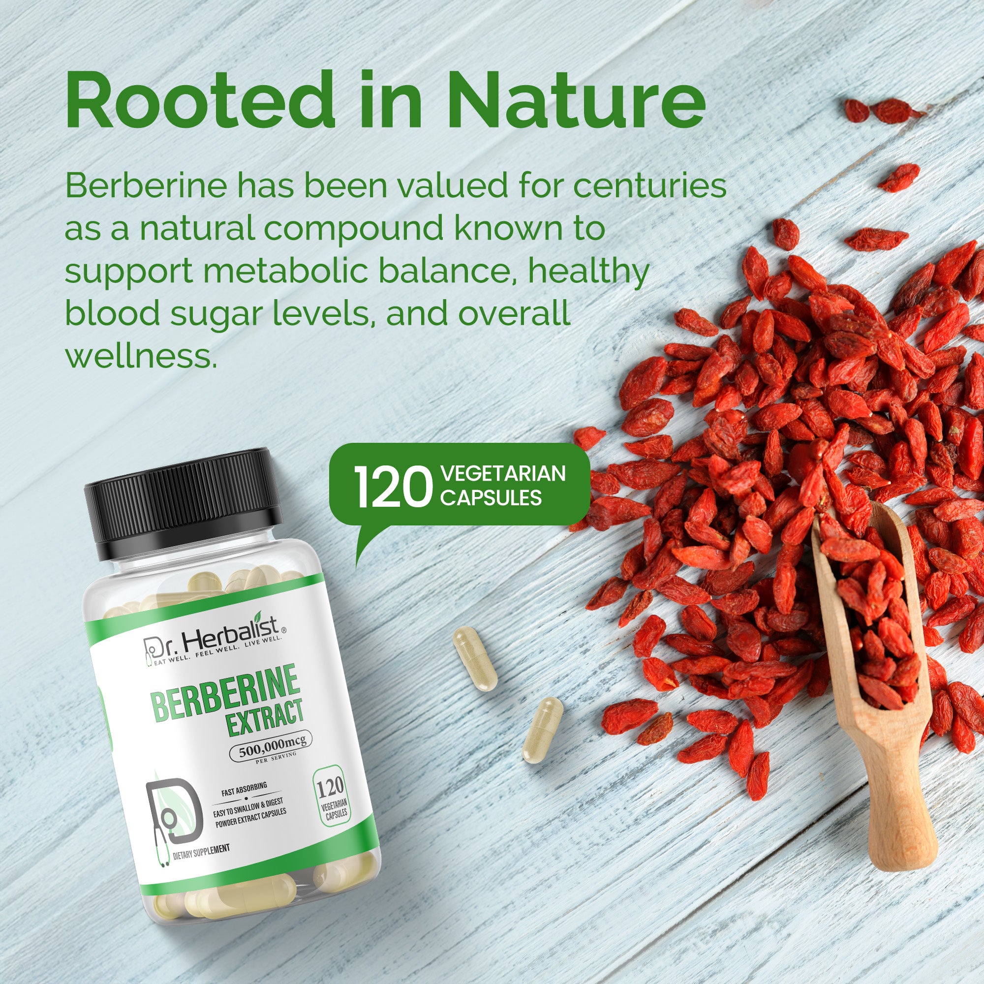 Dr Herbalist Berberine Extract (120 Capsules) – Premium Daily Herbal Supplement