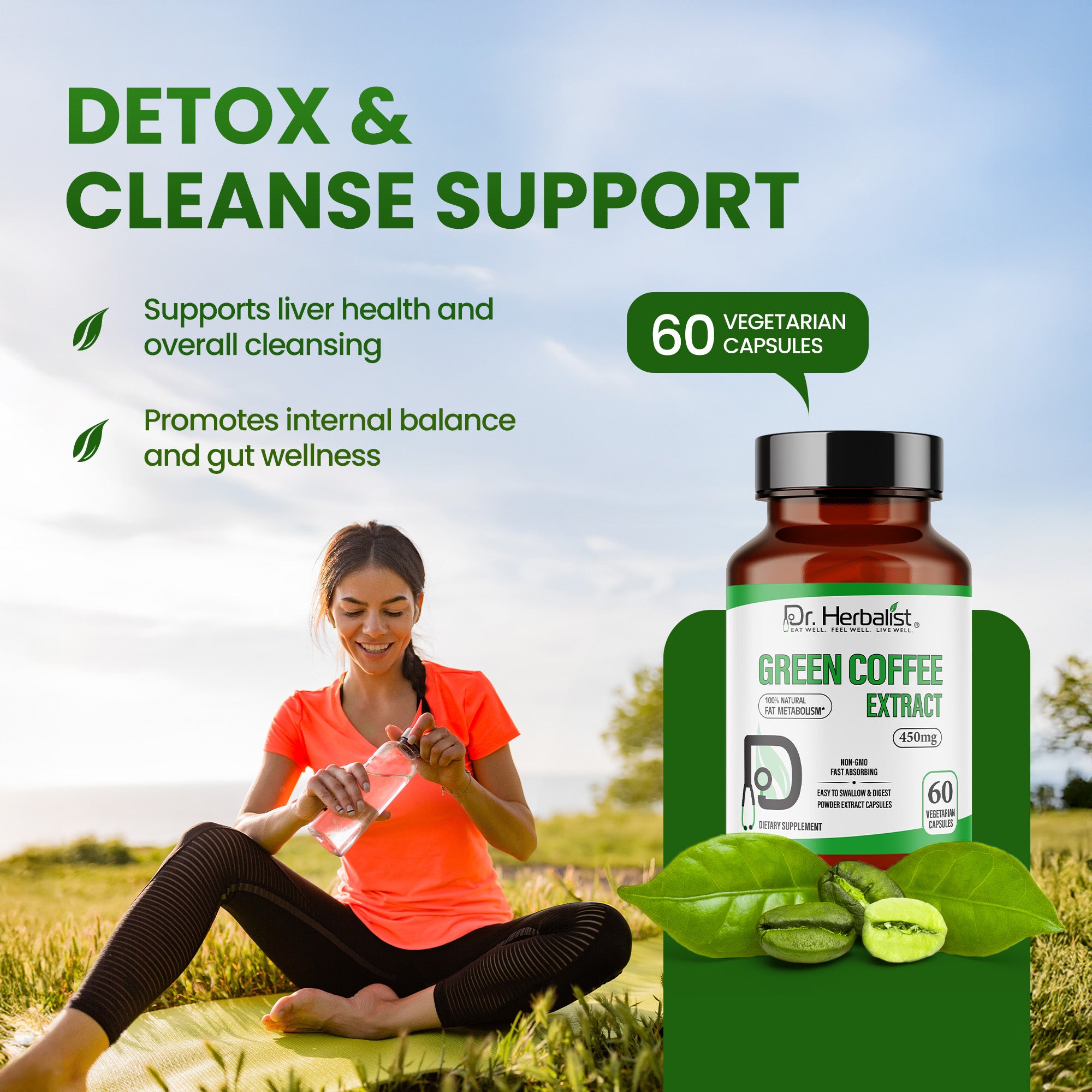 DR. HERBALIST Green Coffee Extract 450mg 60 Capsules