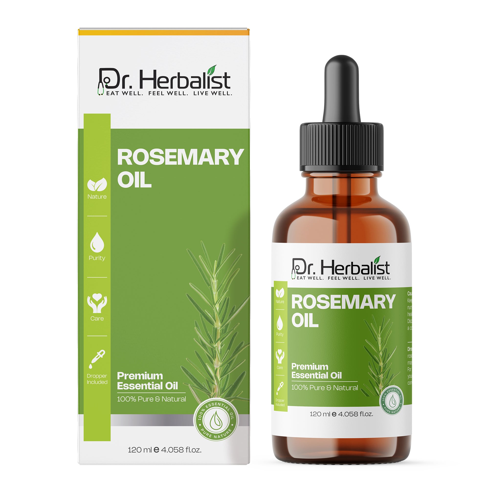 Dr. Herbalist Rosemary Oil 120mL – Premium Multipurpose Oil for Hair Care, Scalp Massage & Aromatherapy