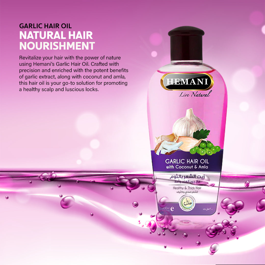 HEMANI Hair Oil Garlic 200mL - Image 5