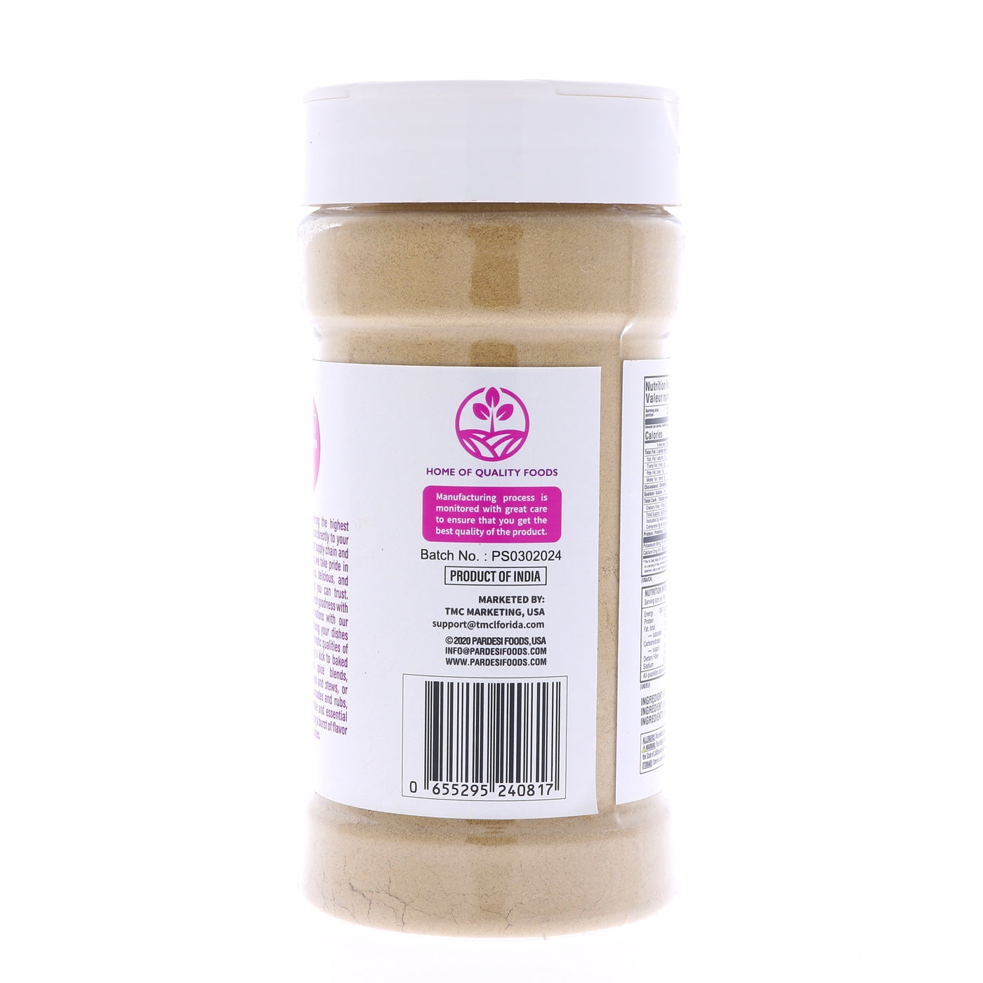 Pardesi Ginger Powder 150g Jar — Premium Quality for Cooking & Spice Blends | Halal, Non-GMO, Vegan | Dual-Cap Jar