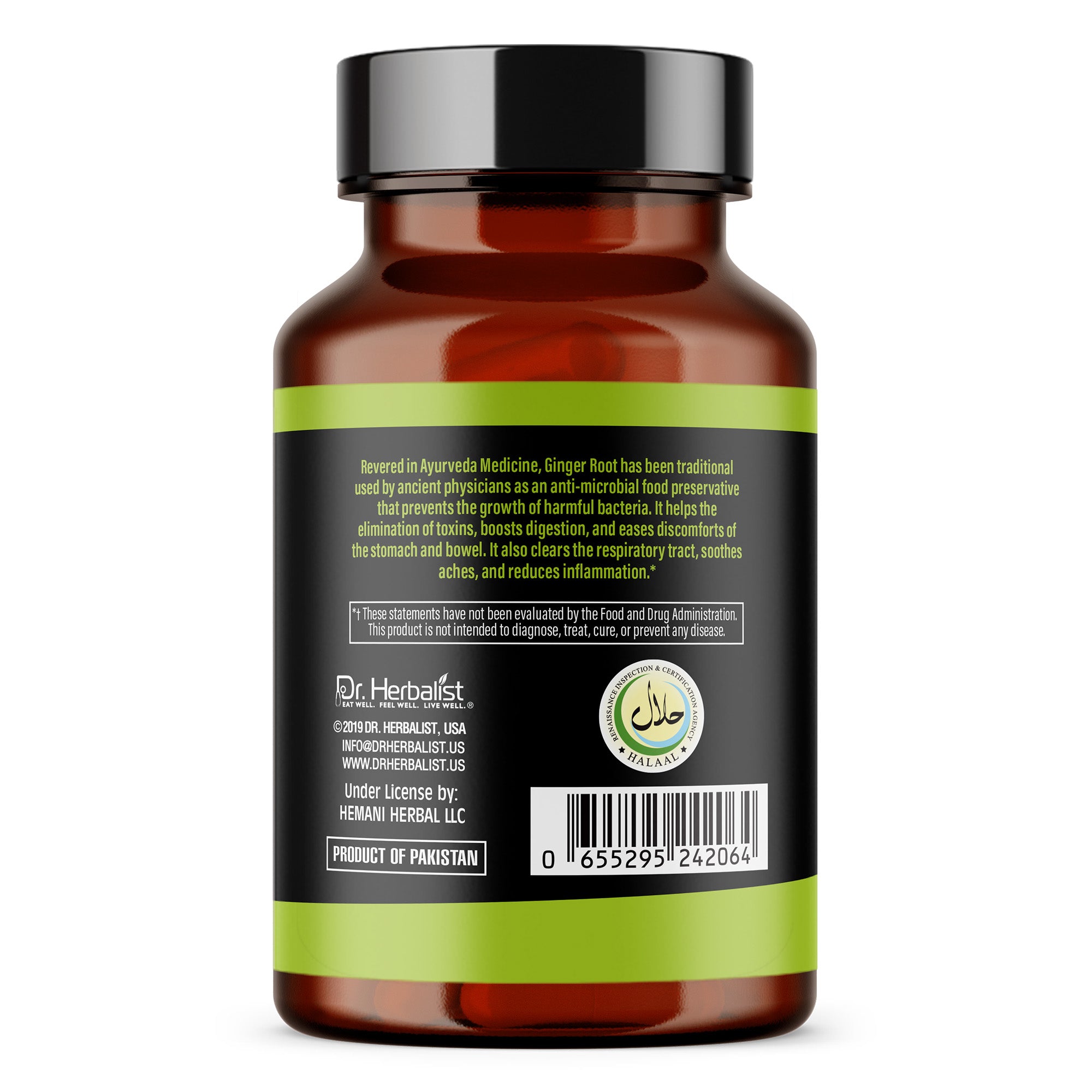 Dr. HERBALIST Ginger Oil Capsules 1600mg - Cold Pressed Zingiber Officinale with Gingerols & Shogaols | Supports Digestive Comfort & Joint Wellness* | Halal, Vegan | 60ct