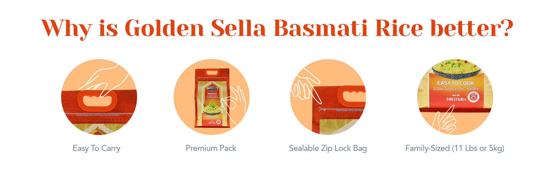 HEMANI Golden Sella Basmati Rice Lower GI 11LB