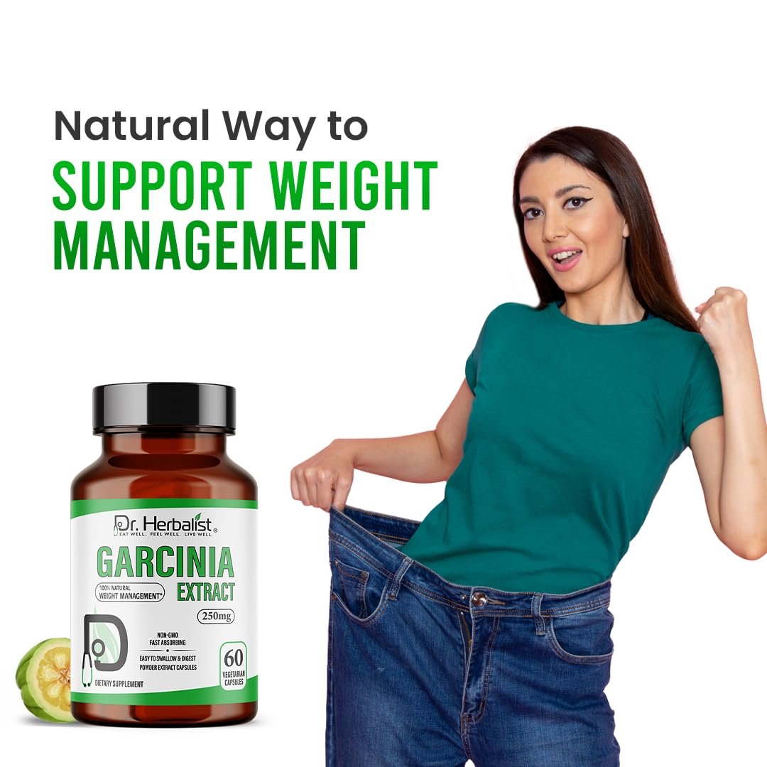 Dr. HERBALIST Garcinia Extract 350mg, 60 Capsules - Pure & Potent Garcinia Cambogia Extract for Health Enthusiasts | Vegetarian, Gluten-Free & Made with Natural Ingredients.