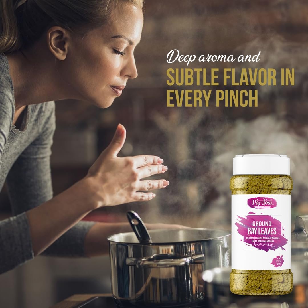 Pardesi Bay Leaf Powder (Laurus Nobilis) 180g | Natural, Organic & Premium Quality | Culinary, Aromatic & Beauty Uses | Additive-Free & Preservative-Free | Versatile Herbal Ingredient.