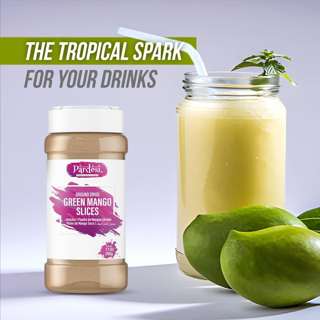 Pardesi Amchur Powder 7.1oz (200g) – Premium Dry Mango Powder | All-Natural, Vegan, Authentic Indian Spice | Ideal for Chutneys, Marinades, Curries & More