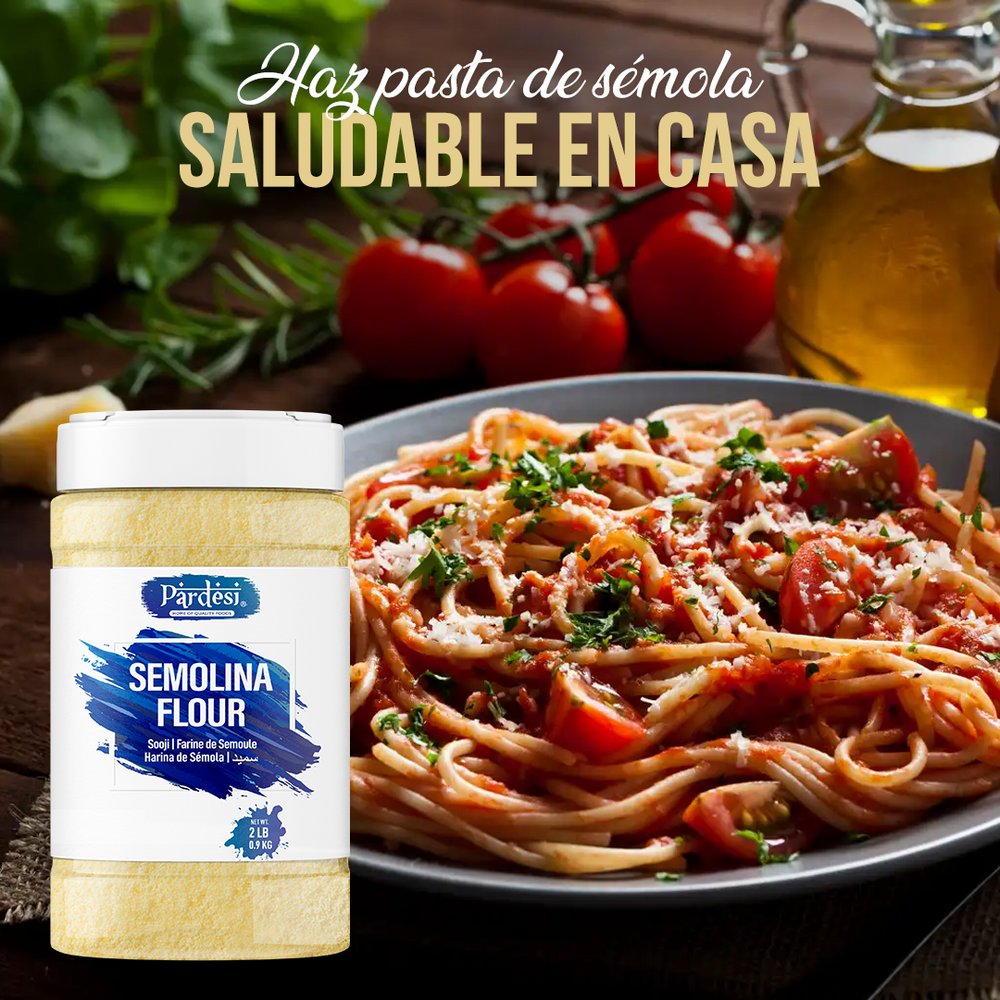 Pardesi Semolina Flour, 3.52 LB (1.6 KG) Sooji Flour - Resealable Jar Packaging