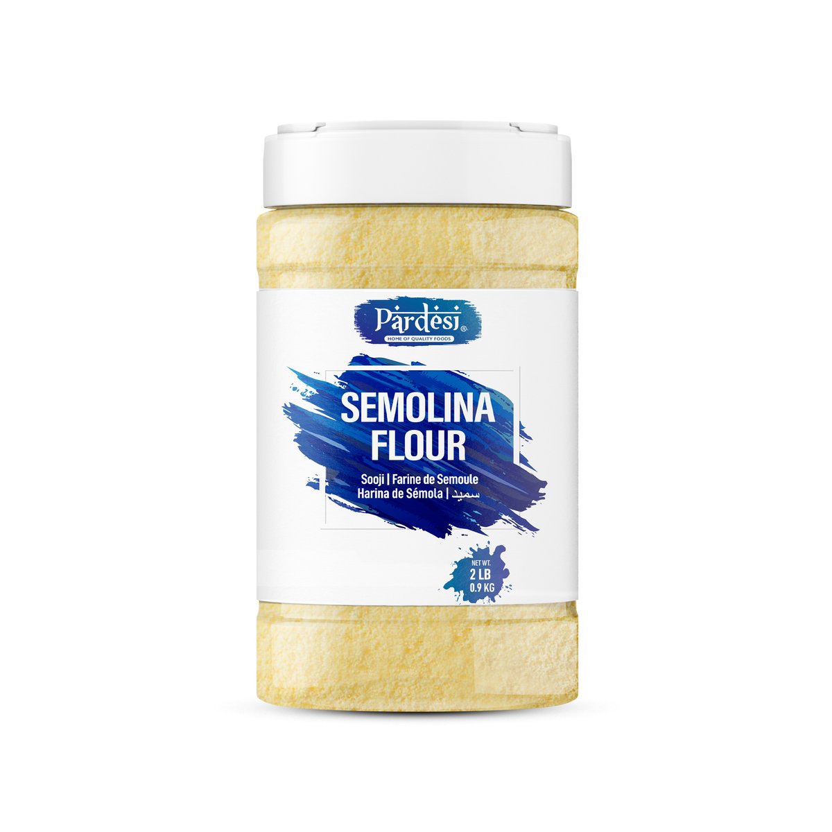 Pardesi Semolina Flour, 3.52 LB (1.6 KG) Sooji Flour - Resealable Jar Packaging