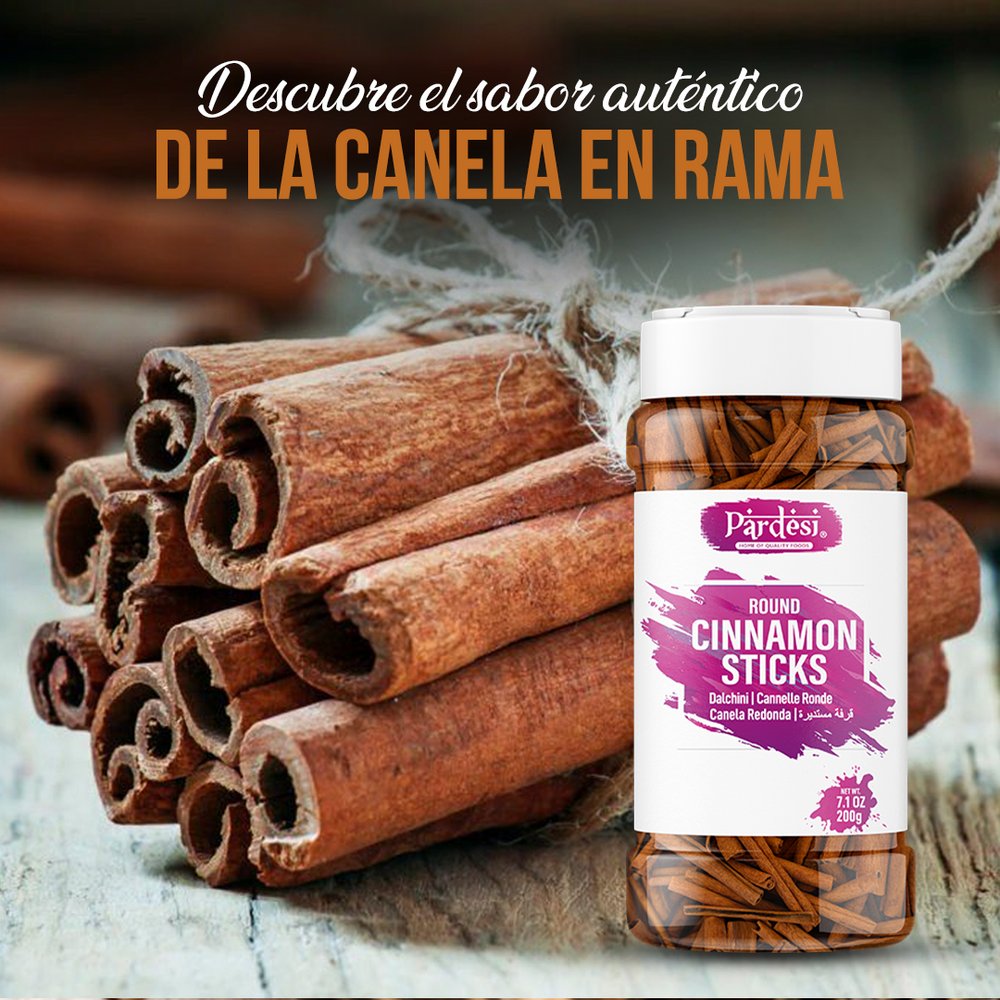 Pardesi Round Cinnamon Sticks, 2.82 OZ (80g) Resealable Jar Packaging