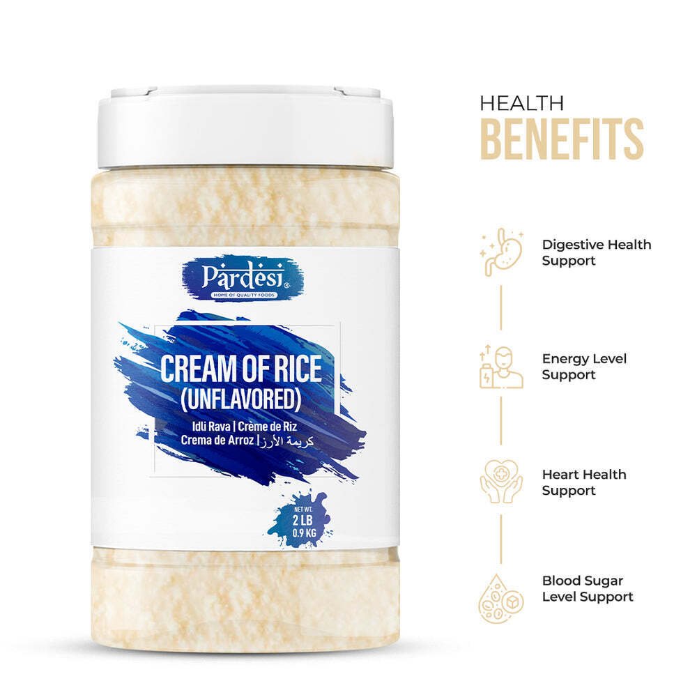 Pardesi Cream of Rice (Unflavored), 3.85 LB (1.75 KG) Idli Rava, Crema de Arroz