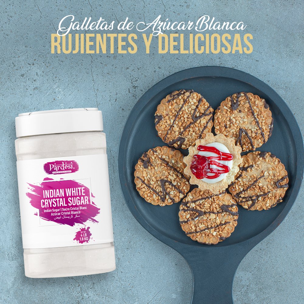 Pardesi Indian White Crystal Sugar, 4 LB (1.8 KG) Resealable Jar Packaging