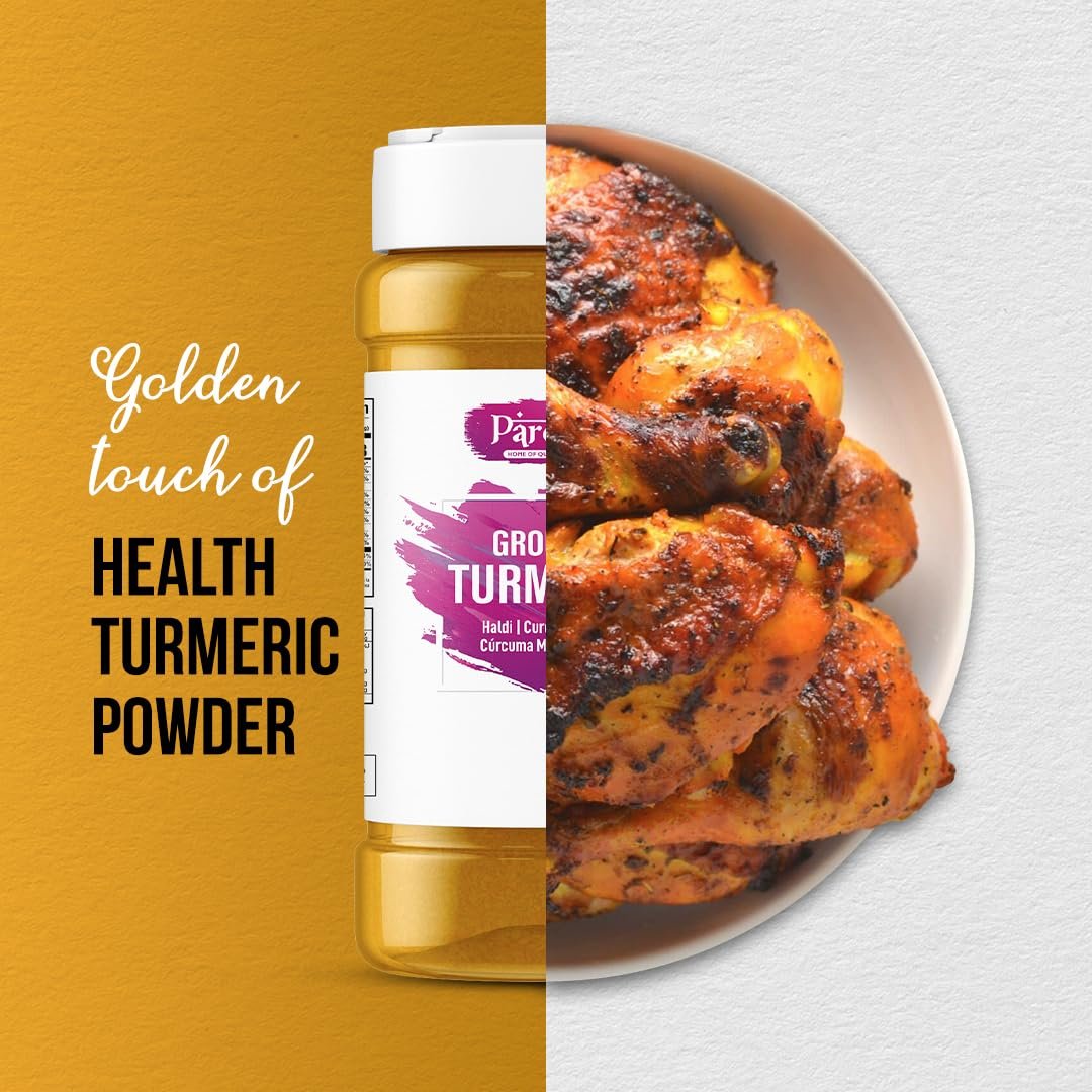 Pardesi Turmeric Root Powder 8.11 OZ (230g) Natural, 100% Curcumin Ground I Haldi I NON GMO, Indian Origin, Easy to Store Jar with Shaker - Turmeric Powder, Tumeric Powder, Curcuma en Polvo 100% Pure, Salt Free - Vegan - Gluten Friendly I Indian Origin