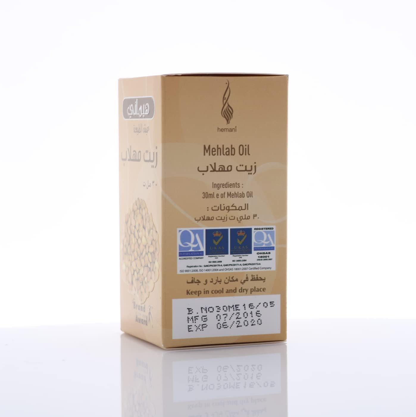 Hemani Mehlab Oil 30ml Prunus Mahaleb, Mahaleb Cherry, St Lucie Cherry - 100% Natural & Pure Mahaleb Essential Oil for Skin & Hair Care, Promoting Healthy Glow & Shine, Aromatherapy & Relaxation