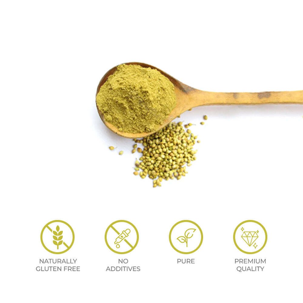 Pardesi Ground Coriander, 7.05 OZ (200g) Resealable Jar Packaging